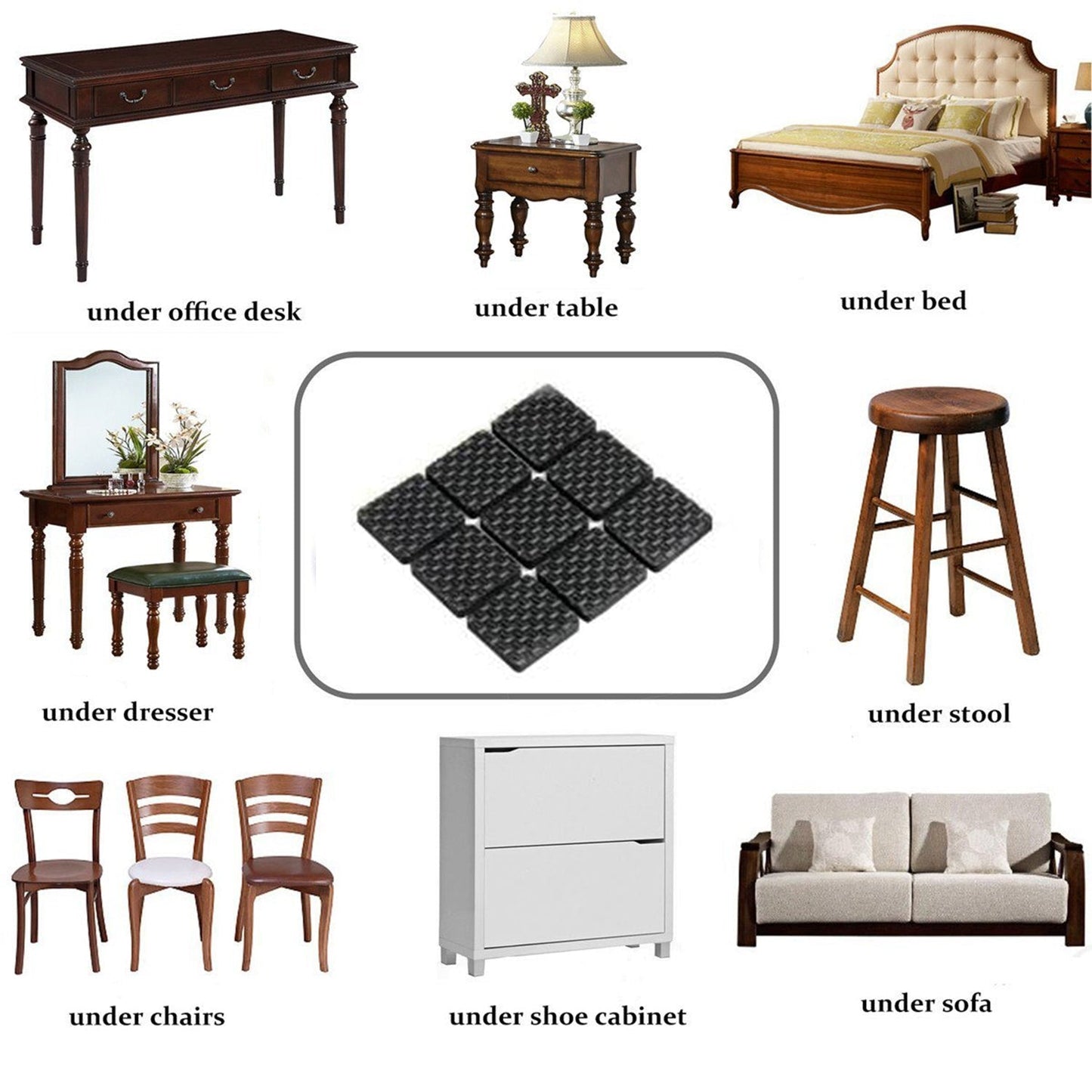 Furniture Protection Pad Furniture Anti Slip Floor Protection (9 Pcs Set) - Happy Price - Image 2