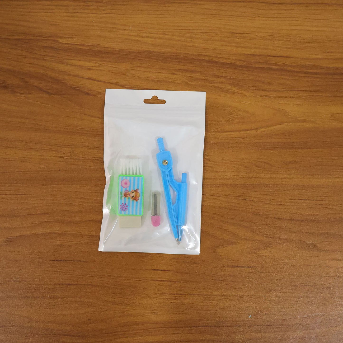 Kids Plastic Geometry Compass Set with Eraser & Lead Refills - 1 Set - Happy Price - Image 7