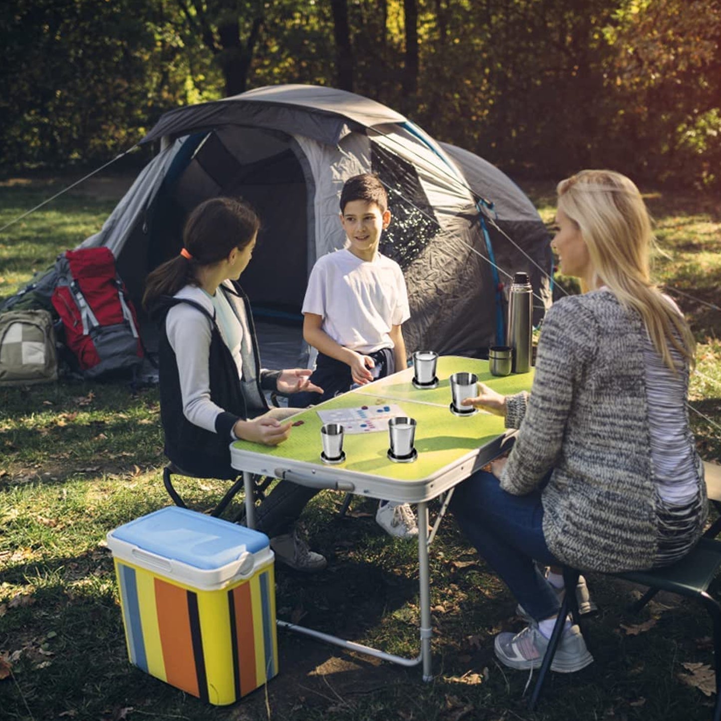 2-in-1 Collapsible Stainless Steel Camping Cup with Keychain (1 Pc) - Happy Price - Image 6