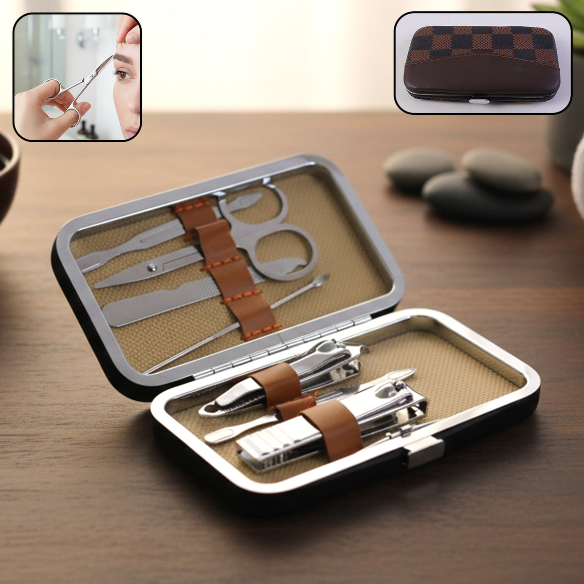 7-Piece Personal Grooming Kit for Manicure & Pedicure - Compact Travel Case - Happy Price - Image 2