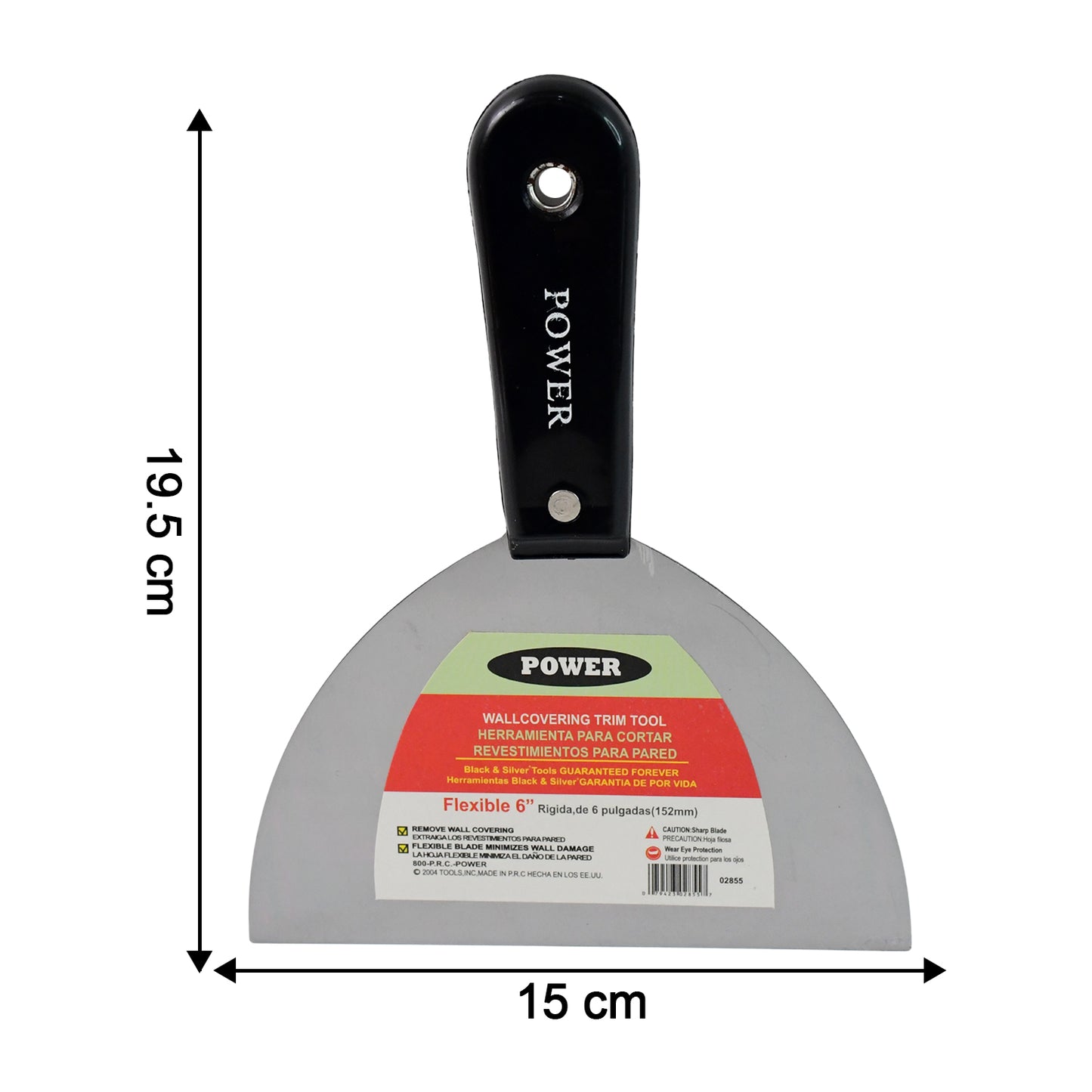150mm Steel Blade Putty Knife with Wooden Handle for Home & DIY - Happy Price - Image 3