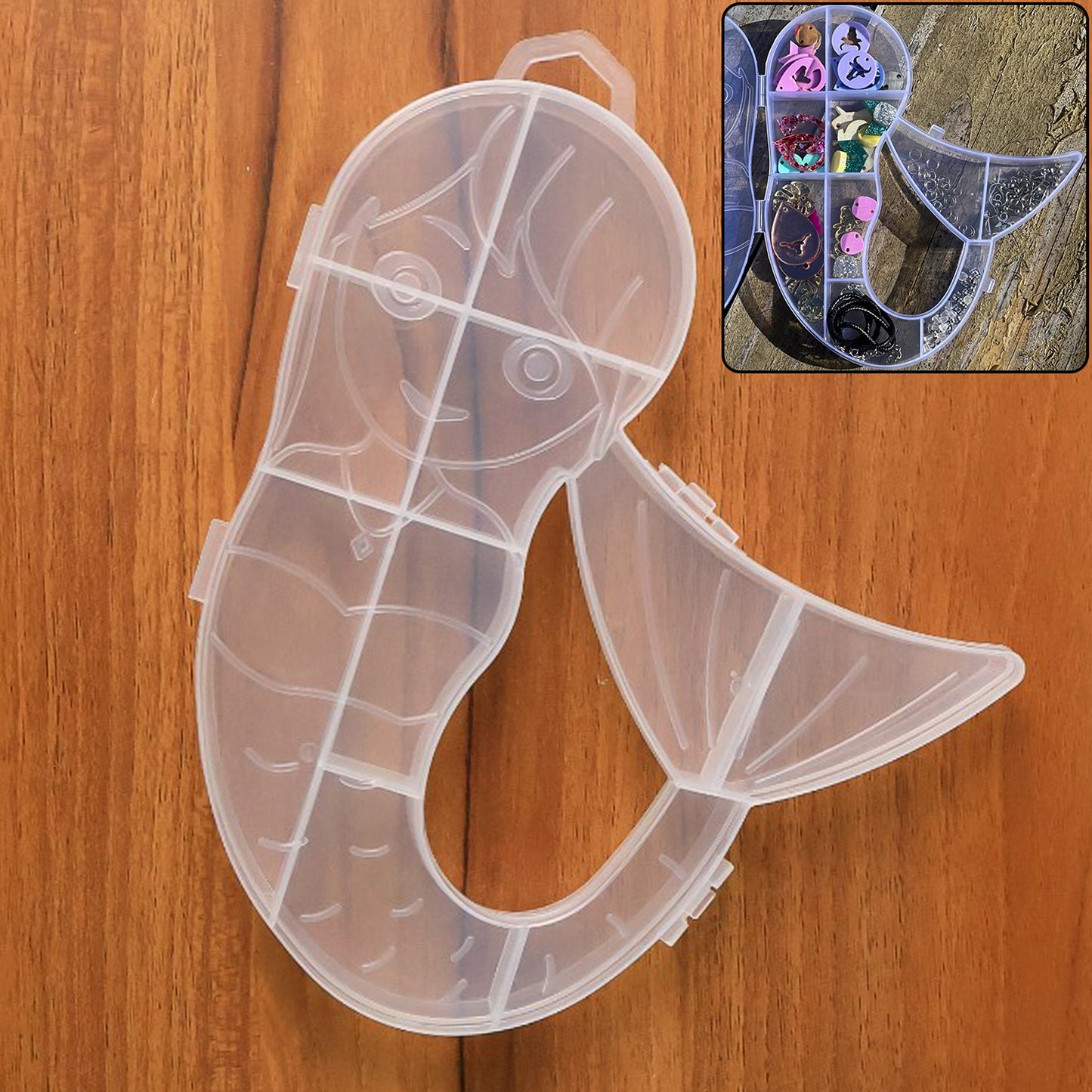Mermaid Shape Plastic Storage Organizer Box (1 Pc) - Happy Price - Image 3