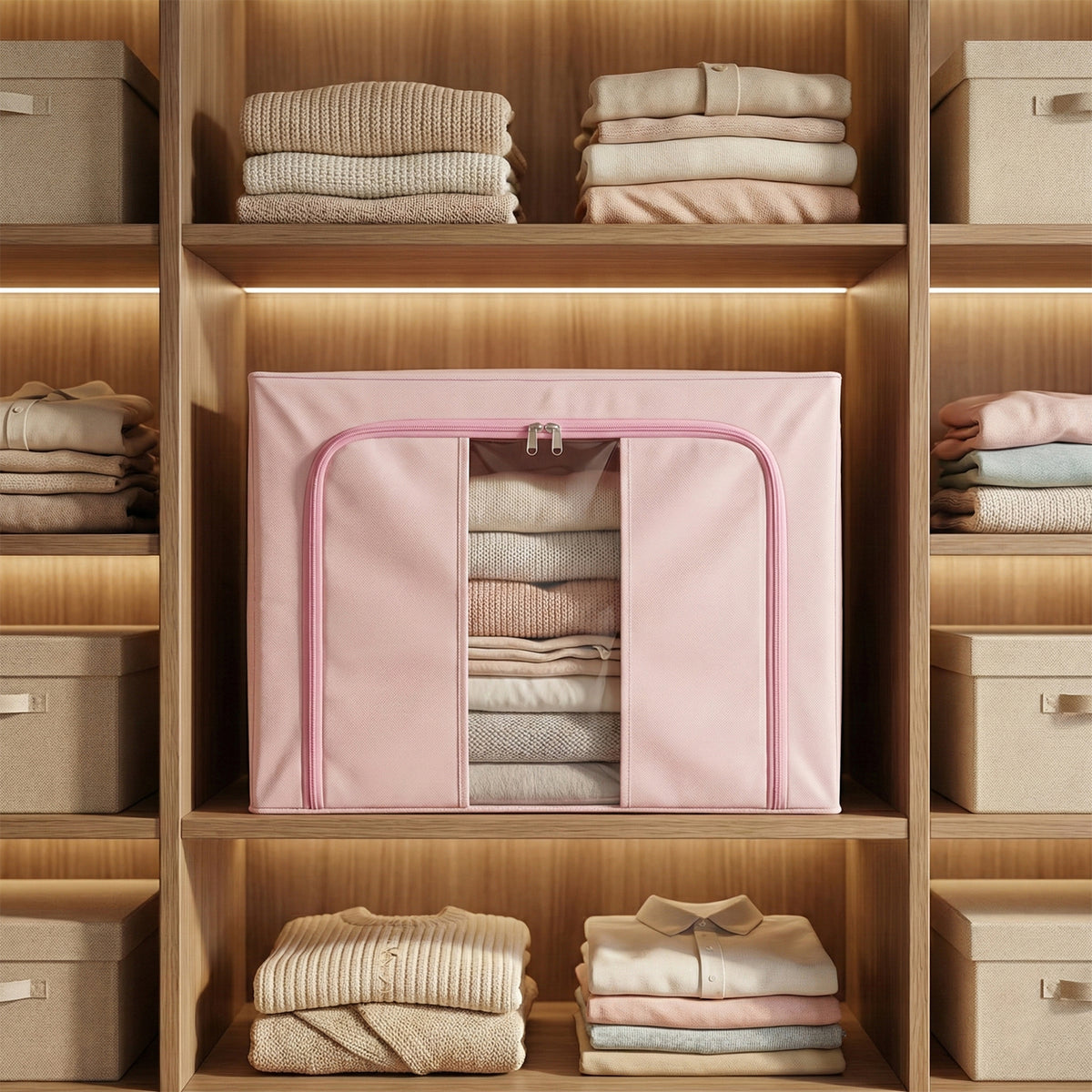 Foldable Fabric Storage Box for Clothes - 33 x 49 CM, 1 Pc - Happy Price - Image 6