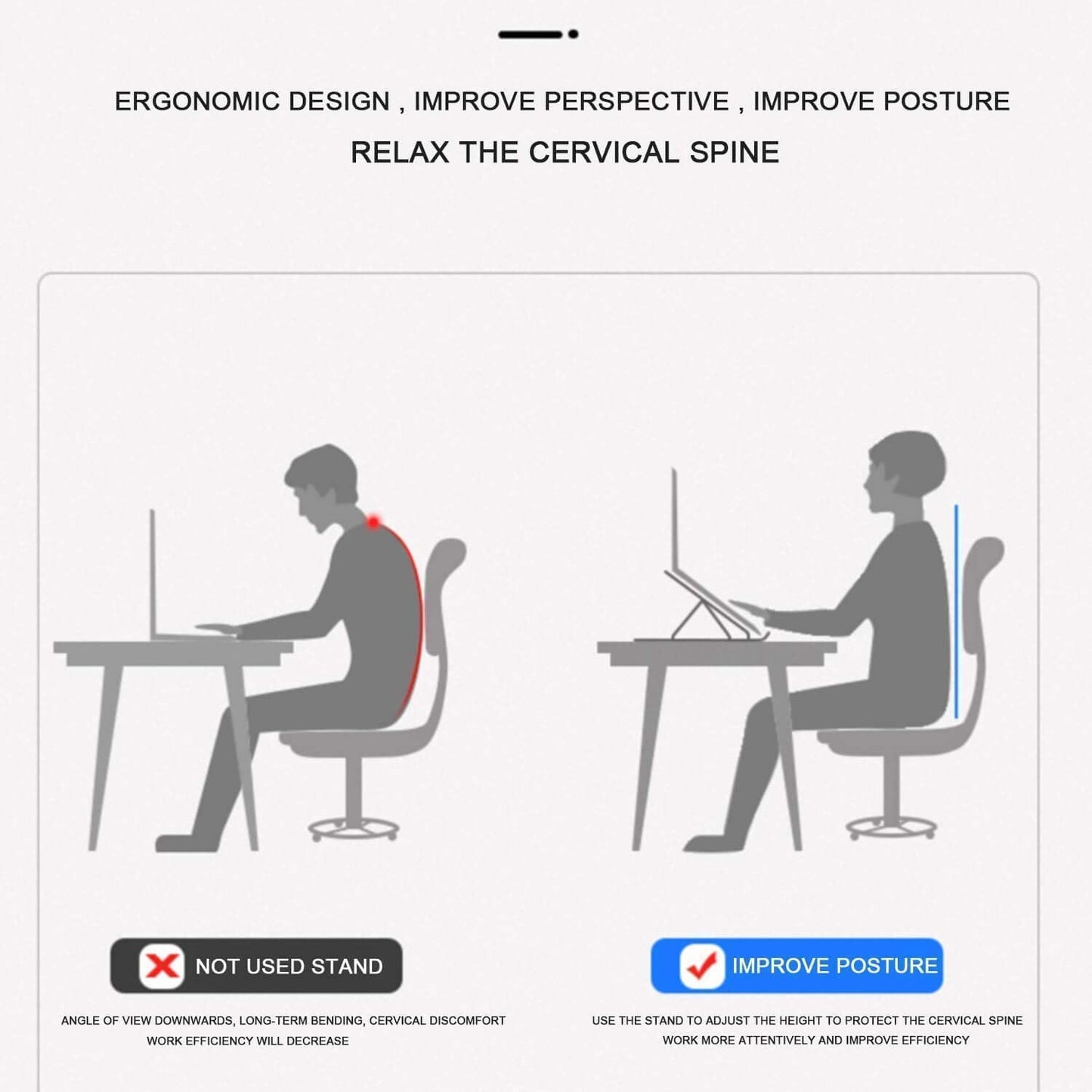 Adjustable Aluminium Laptop Stand - Foldable & Portable Desk Riser (1 Set) - Great Price - Image 3