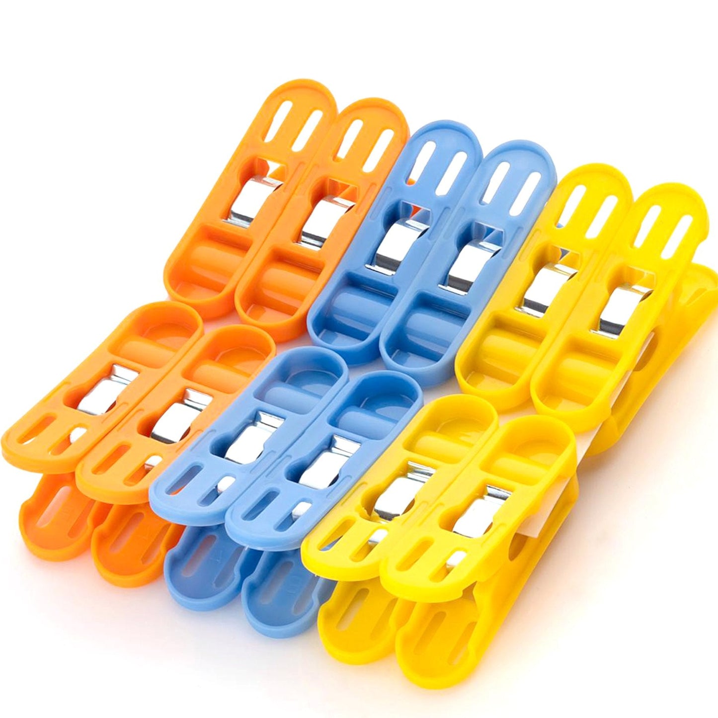 Cloth Drying Non-slip Light Plastic Clips (Multicolour) (Pack Of 12) - Happy Price - Image 1