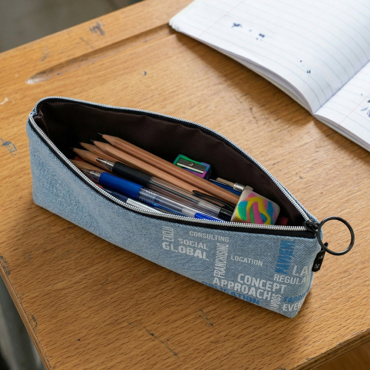Fabric Zipper Pouch - 1 Pc Multipurpose Stationery Organizer for School, Office, Travel - Great Price - Image 6