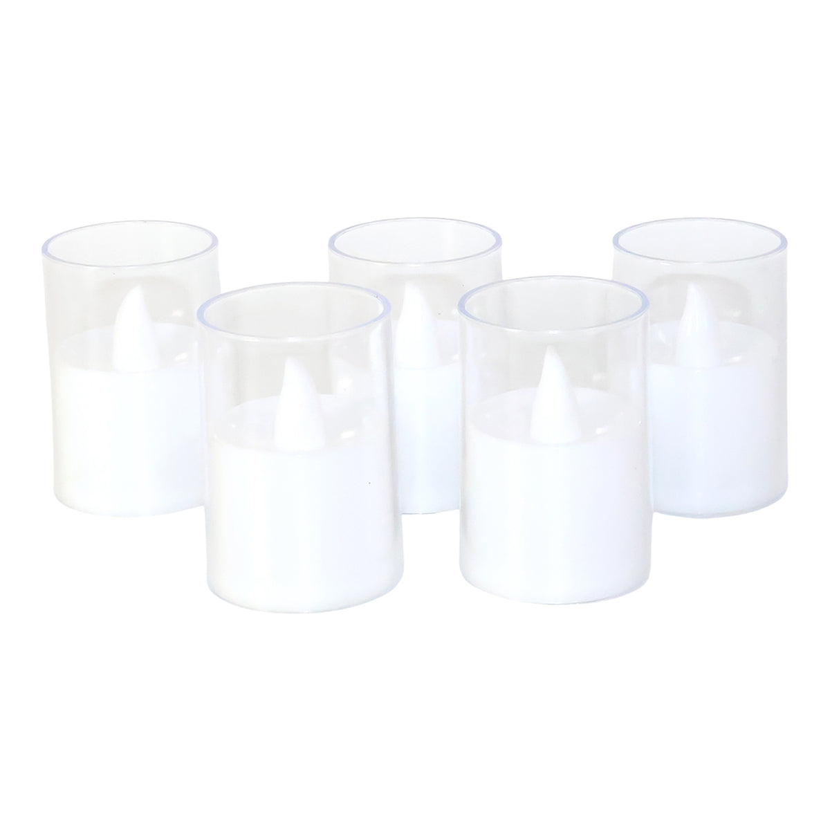 Set of 6 Flameless LED Votive Candles with Glass Holders - Happy Price - Image 2