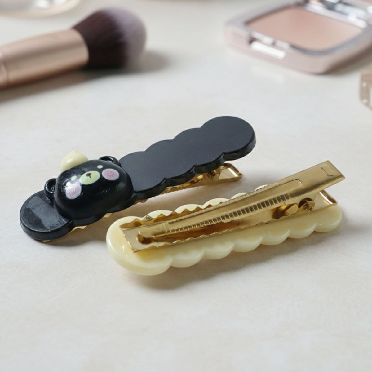 Cute Teddy Bear Hair Clips Set (2 Pc) - Adorable Cartoon Hair Pins for Girls & Women - Happy Price - Image 6