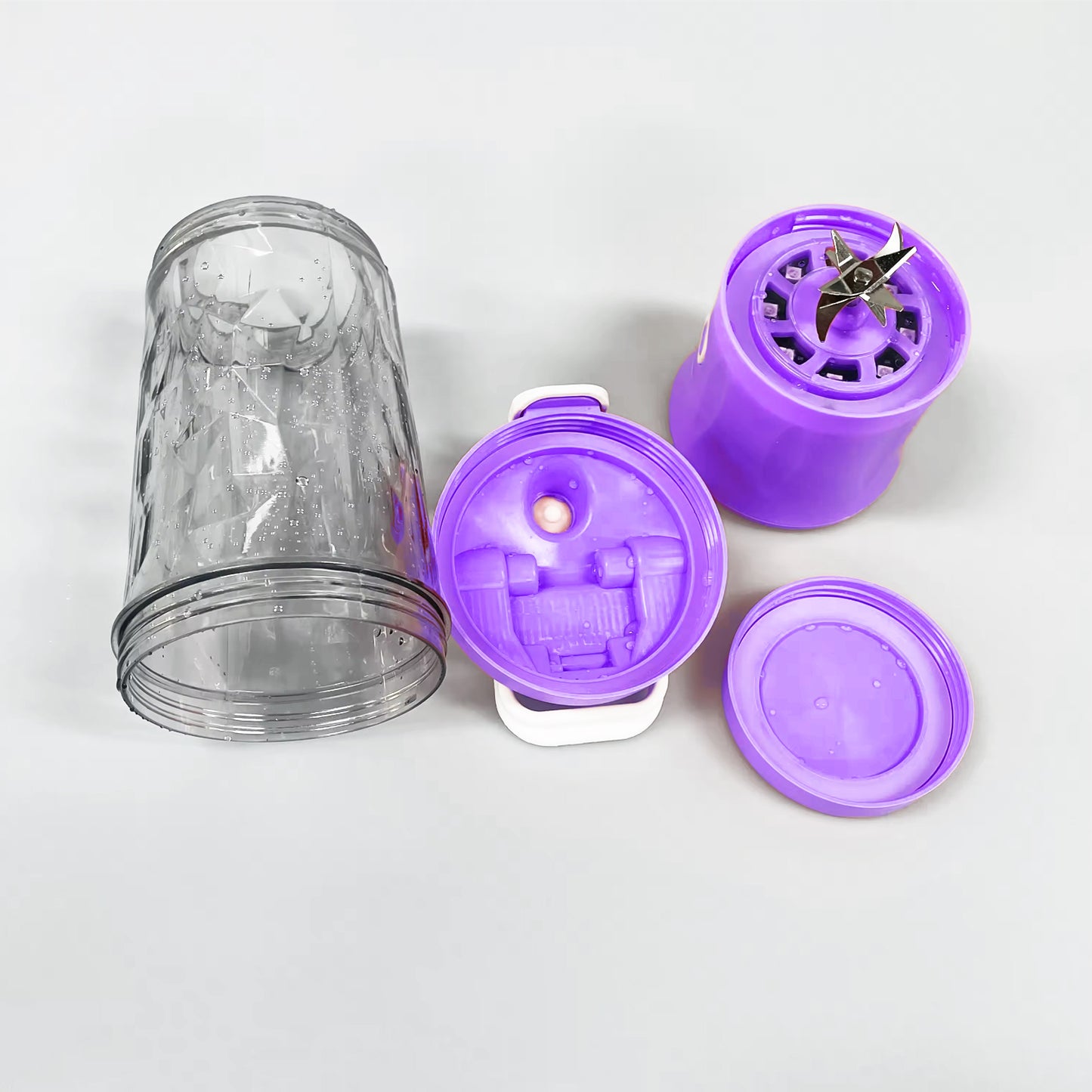 Portable USB Rechargeable Juicer Blender, 600ml, 8 Blades, Multicolor Light - Happy Price - Image 4