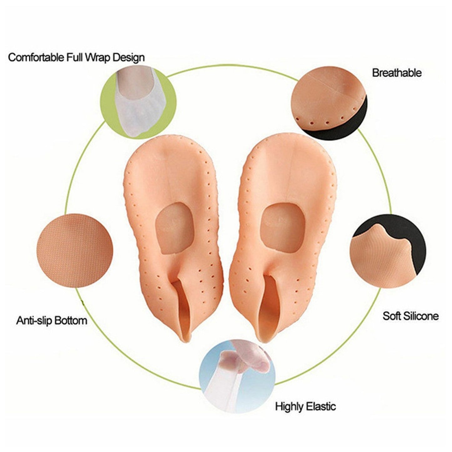 Anti Crack Silicone Gel Foot Protector Moisturising Socks - Happy Price - Image 2