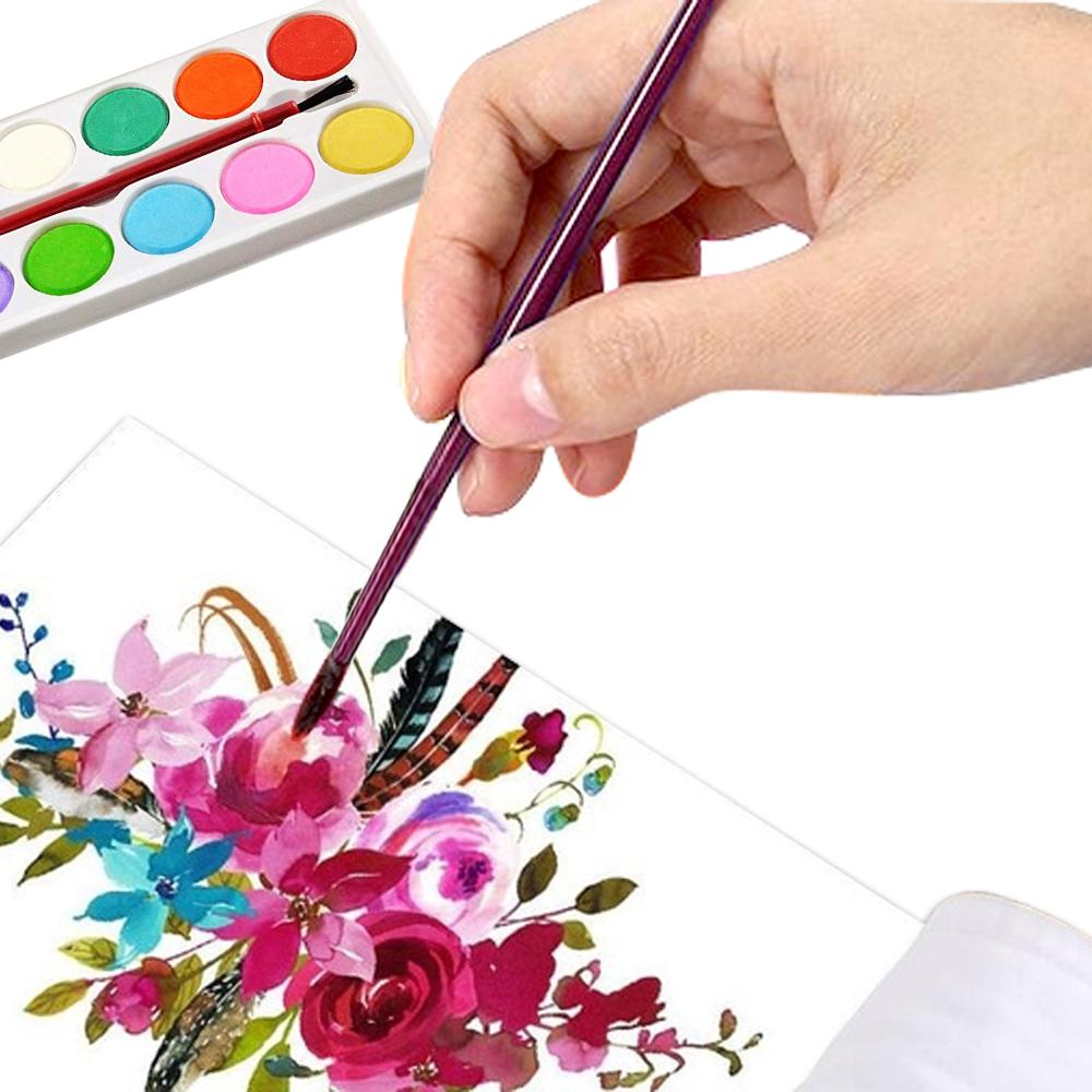Painting Water Color Kit - 12 Shades And Paint Brush (13 Pcs) - Happy Price - Image 5
