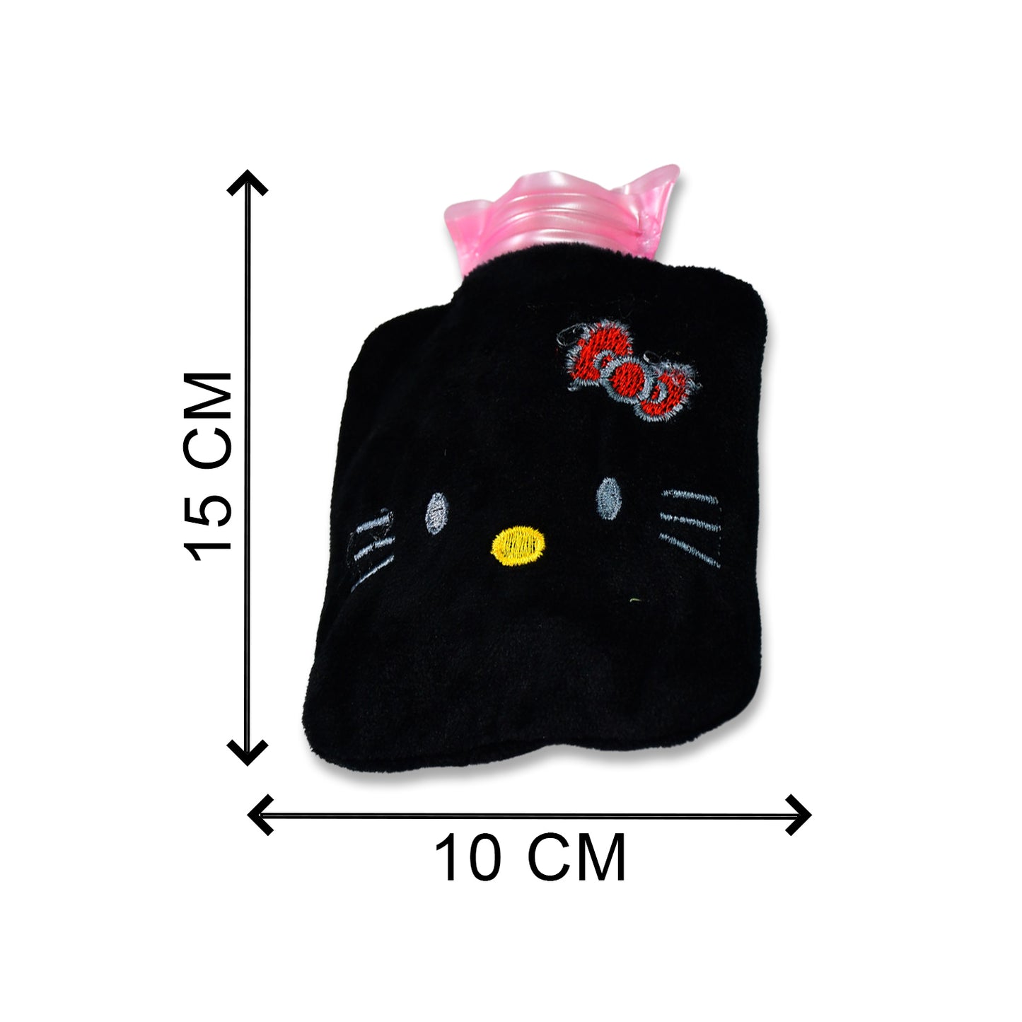 Black Hello Kitty Small Hot Water Bag With Cover For Pain Relief Neck Shoulder Pain And Hand Feet Warmer Menstrual Cramps. - Happy Price - Image 4