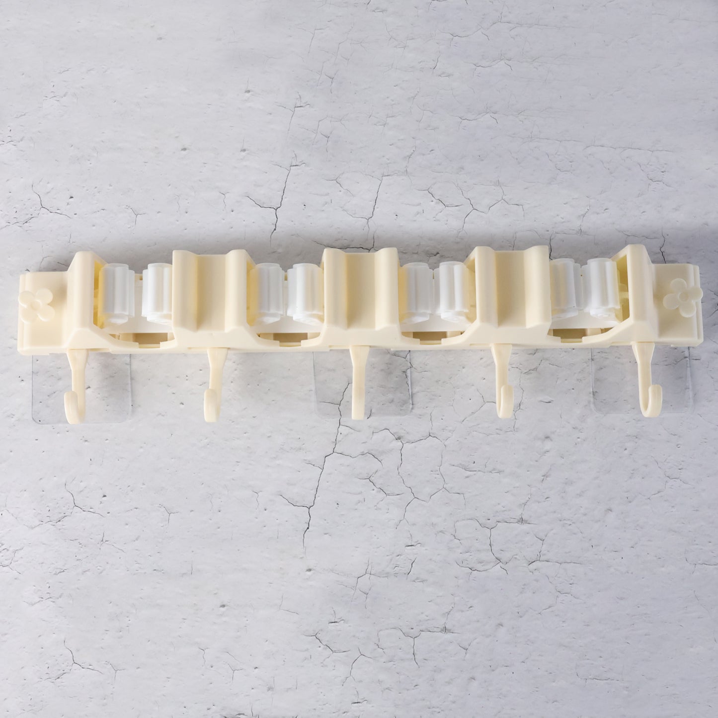 Adhesive Wall Holder for Brooms and Mops with Hooks - Happy Price - Image 3