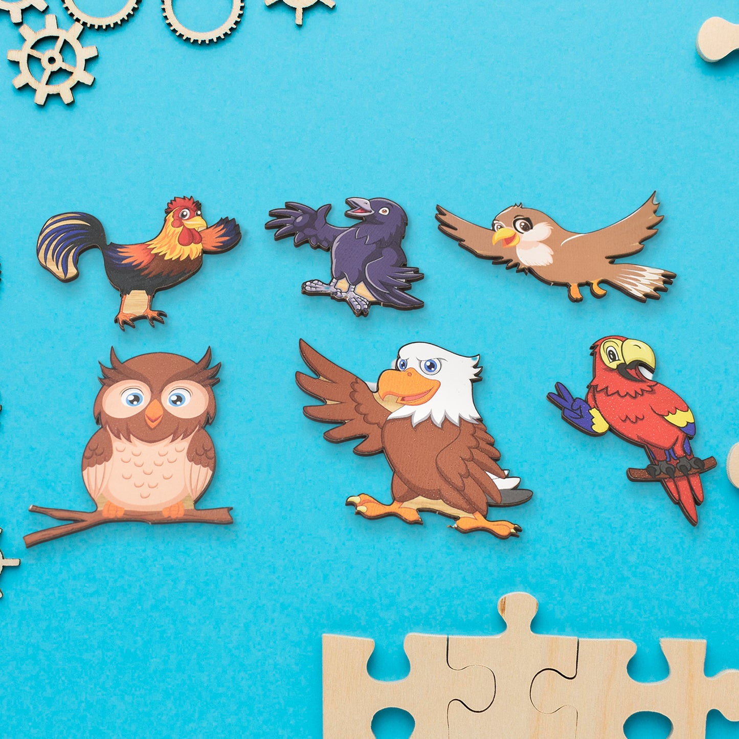 Wooden Bird Puzzle Learning Educational Board (1 Set 2820 Cm) - Happy Price - Image 4