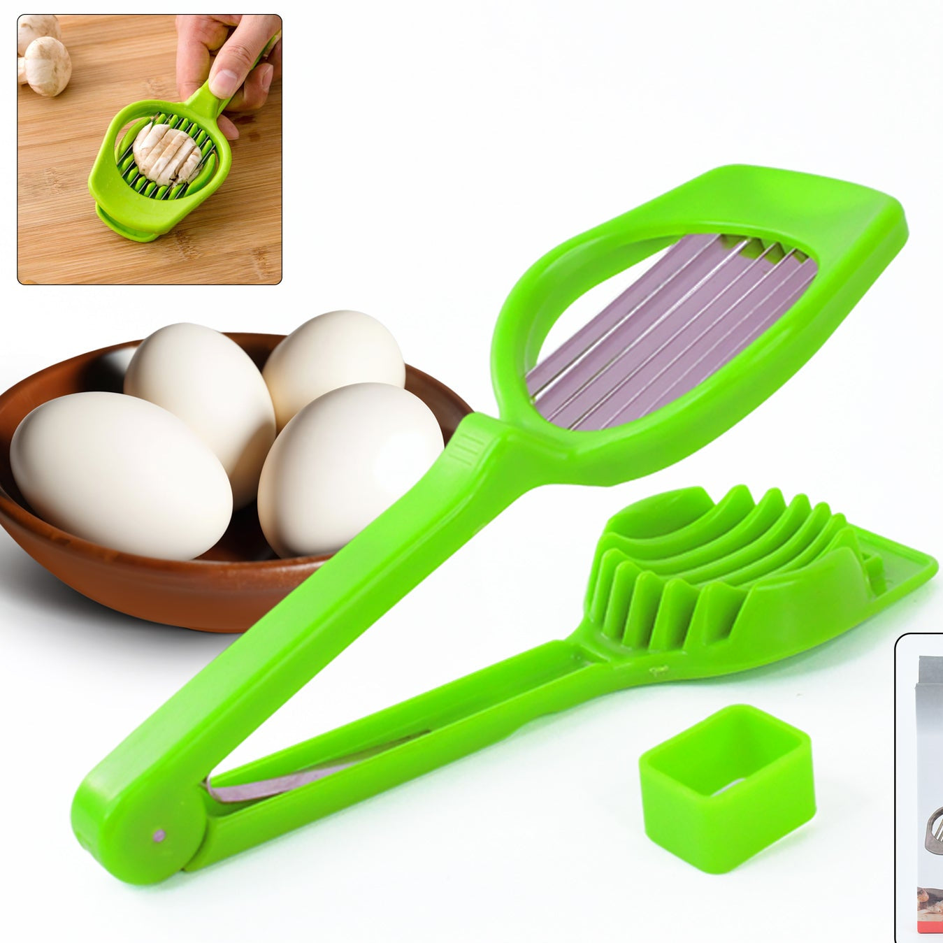 Multipurpose Slicer With Seven Blades Egg Slicers Stainless Slicer Strawberry Tomato Kiwi Fruit Cutter Divider Separator - Happy Price - Image 1