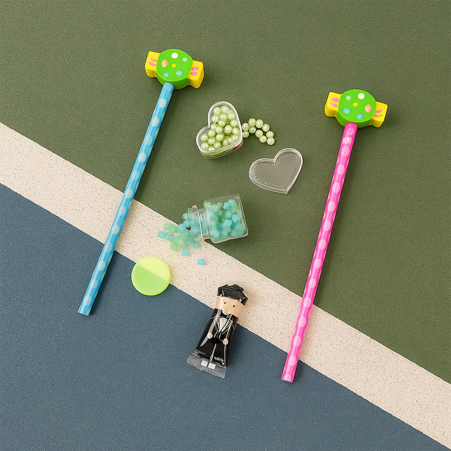 Fun Candy Design Pencil Set With Accessories Set (1 Set ) - Happy Price - Image 5