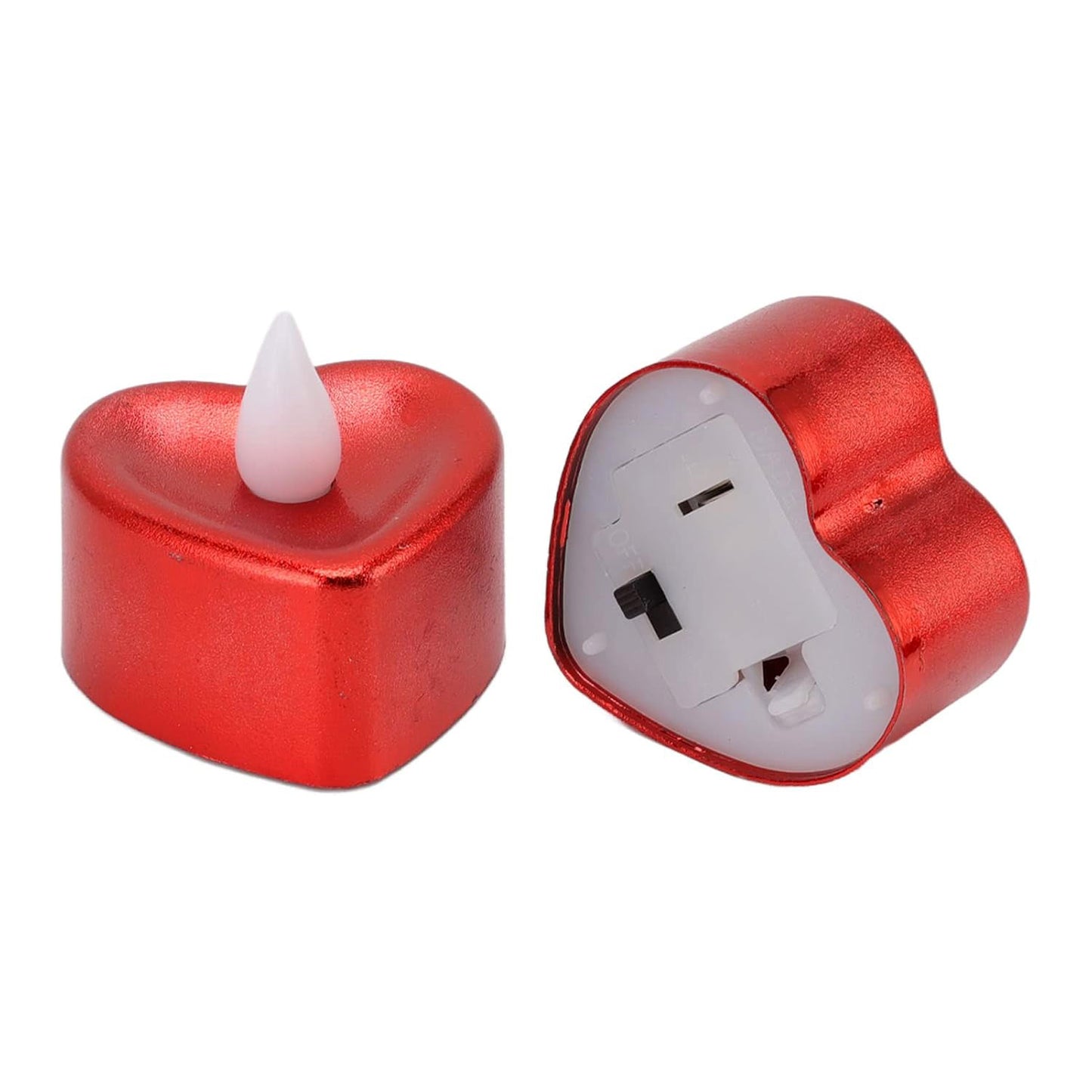 Heart Shaped LED Tealight Candles - 12 Pc Mix Color, Flameless & Safe for Decor - Happy Price - Image 4