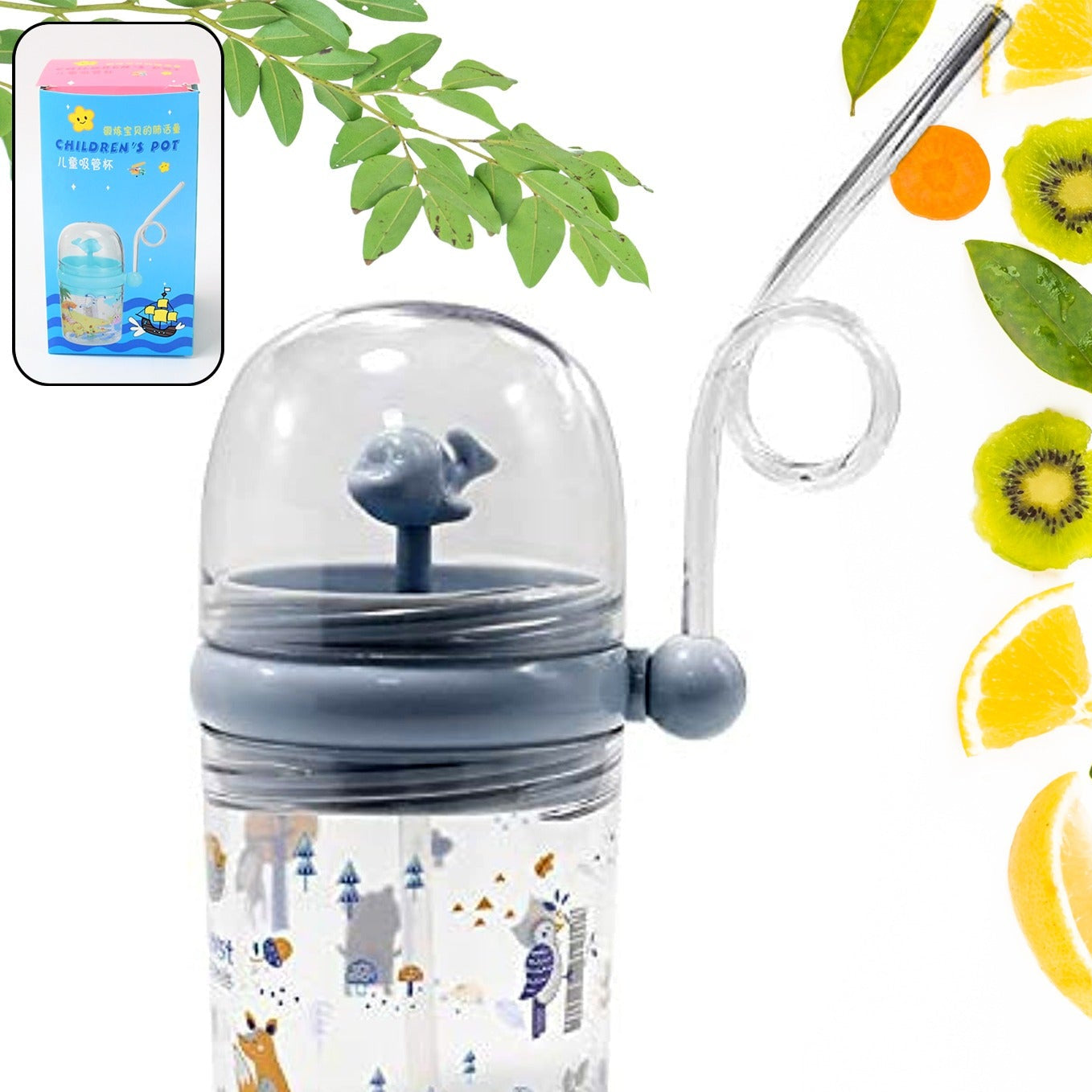 Whale Fountain Sippy Cup with Straw for Toddlers (1 Pc) - Happy Price - Image 1