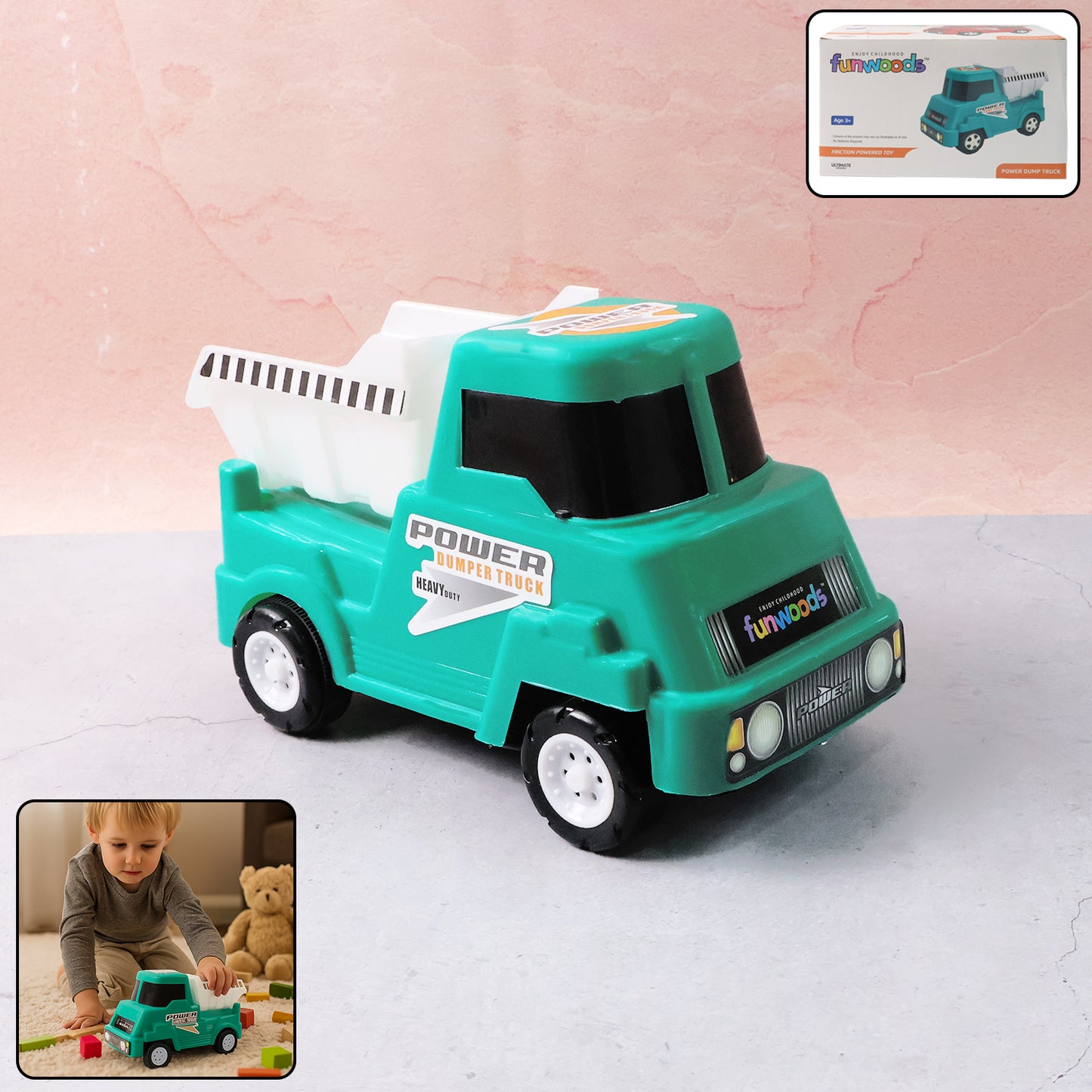 Friction Powered Dumper Truck Toy for Kids (1 Pc) - Happy Price - Image 6