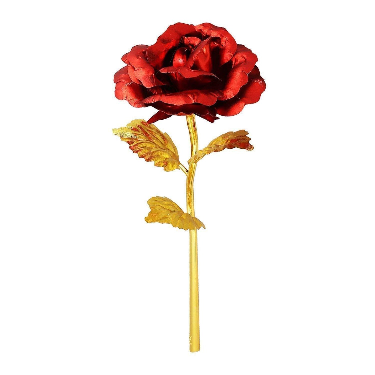 24k Artificial Golden Rosegold Red Rose With Gift Box (10 Inches) - Happy Price - Image 3