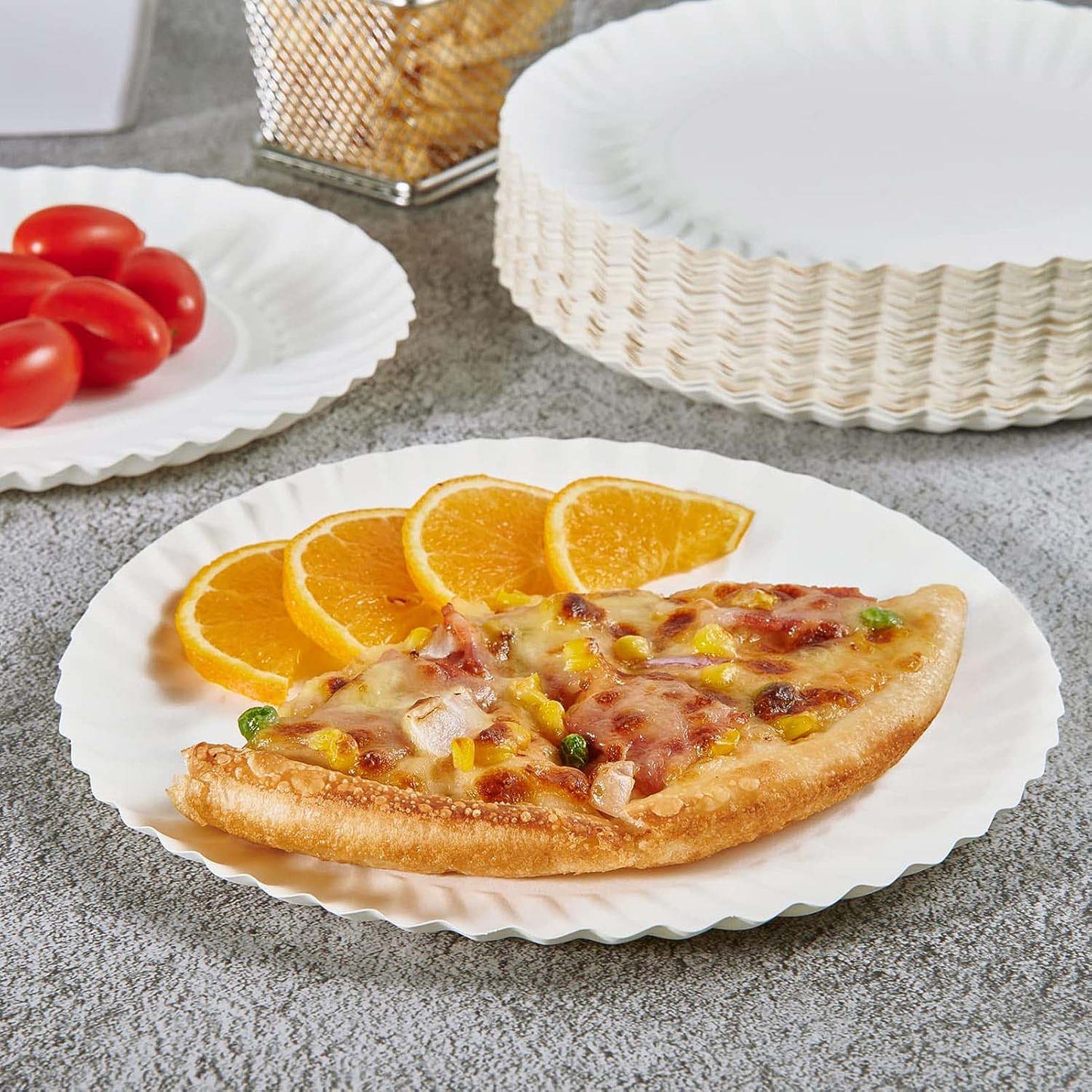 7 Inch Compostable Paper Plates - 25 Pcs Pack | Eco-Friendly Disposable Dinnerware - Happy Price - Image 5