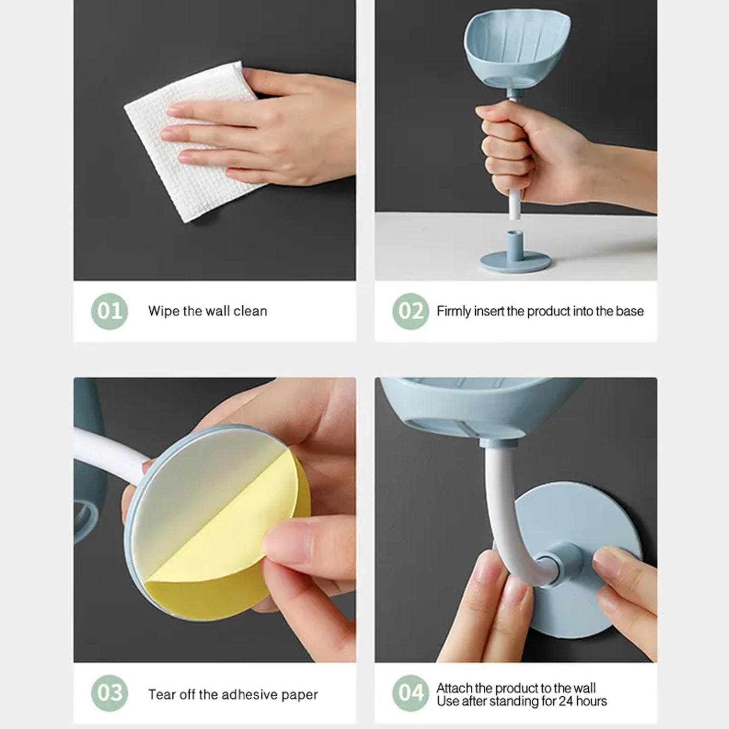 Wall Mounted Soap Dish with Self-Draining Waterfall Design - No Drilling Required - Happy Price - Image 6