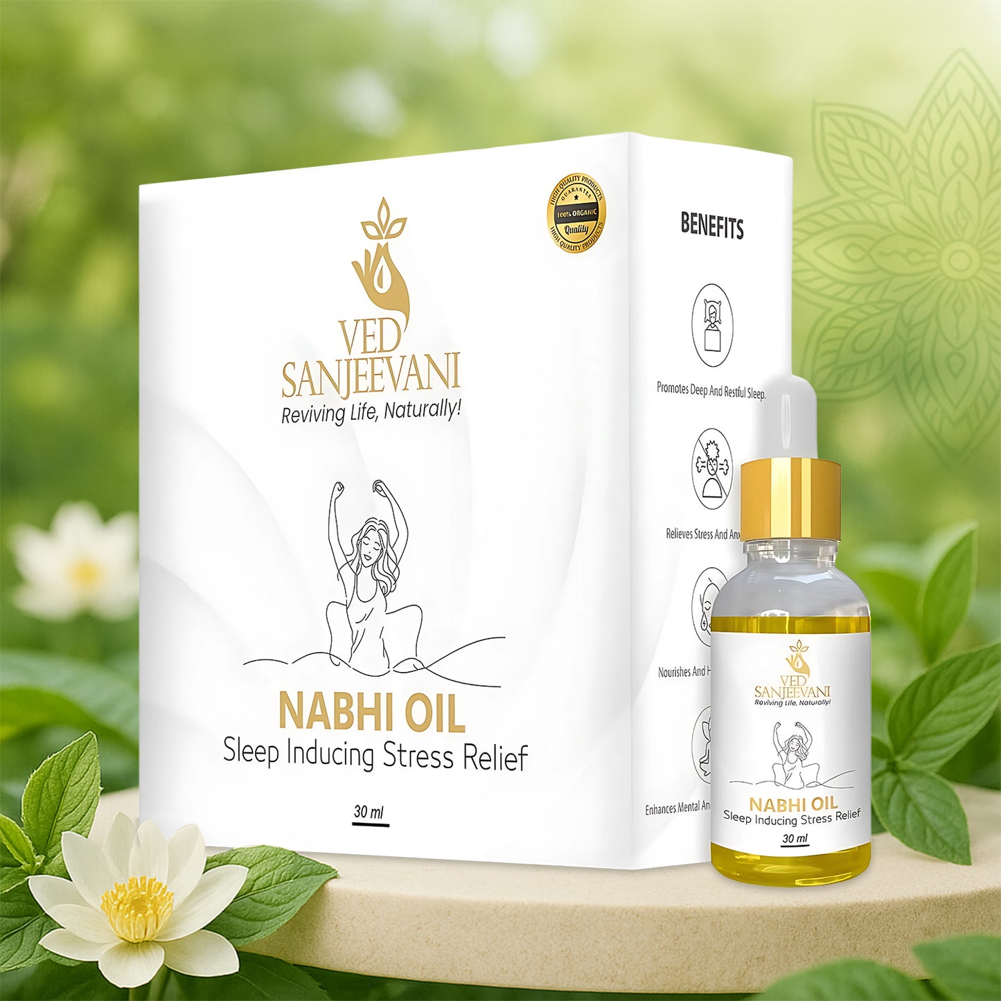 Ved Sanjeevani Nabhi Oil Sleep Inducing Stress Relief (30ml 1 Pc) - Happy Price - Image 4
