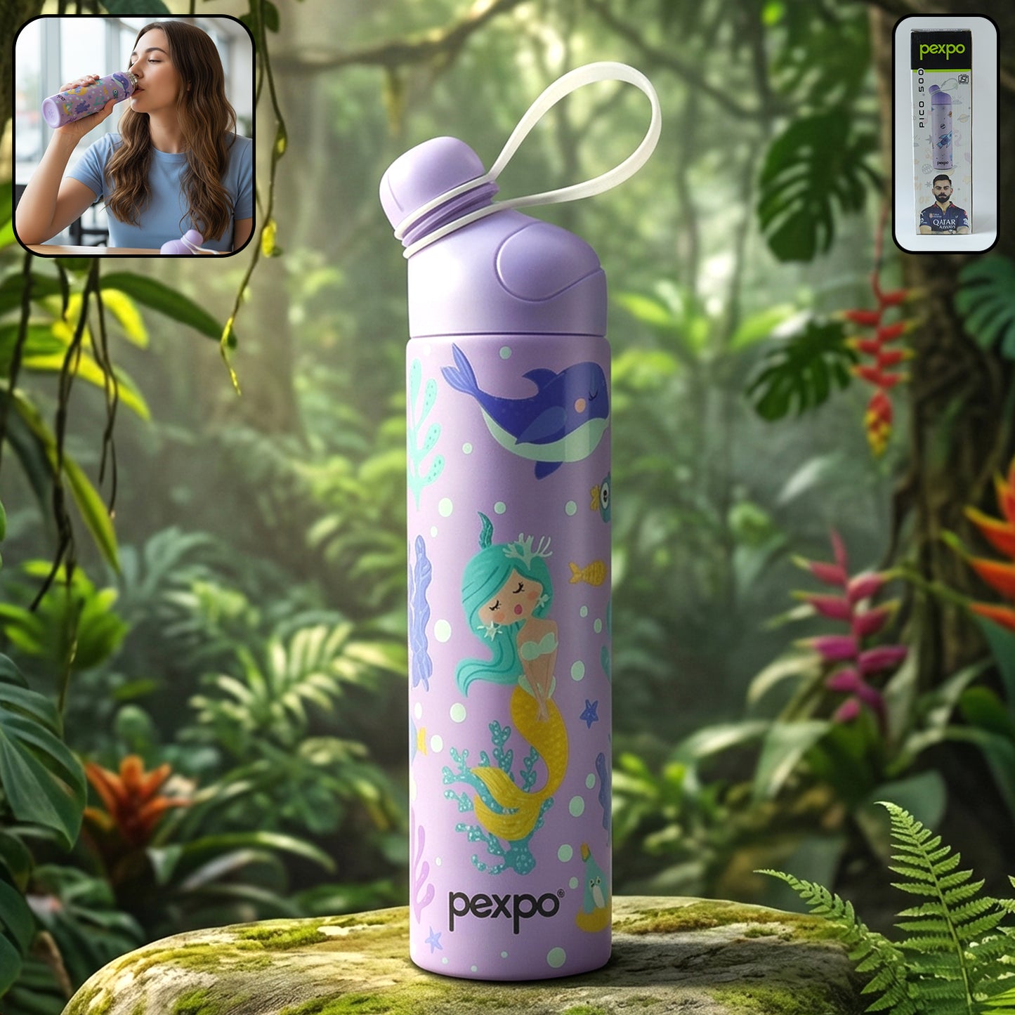 Pexpo Pico Art Insulated Stainless Steel Water Bottle - 500 ML, Hot & Cold - Great Price - Image 2