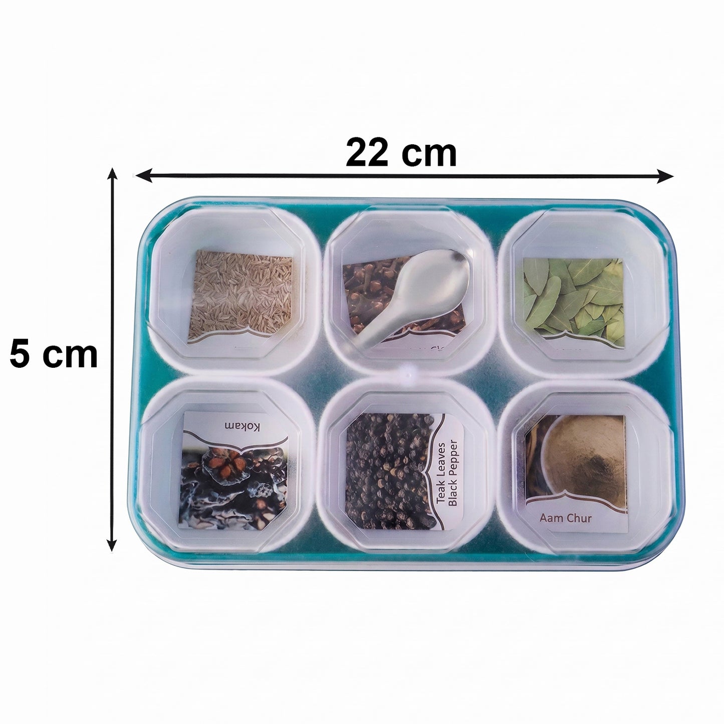 6 Compartment Plastic Spice Box with Transparent Lid for Kitchen Organization - Great Price - Image 5