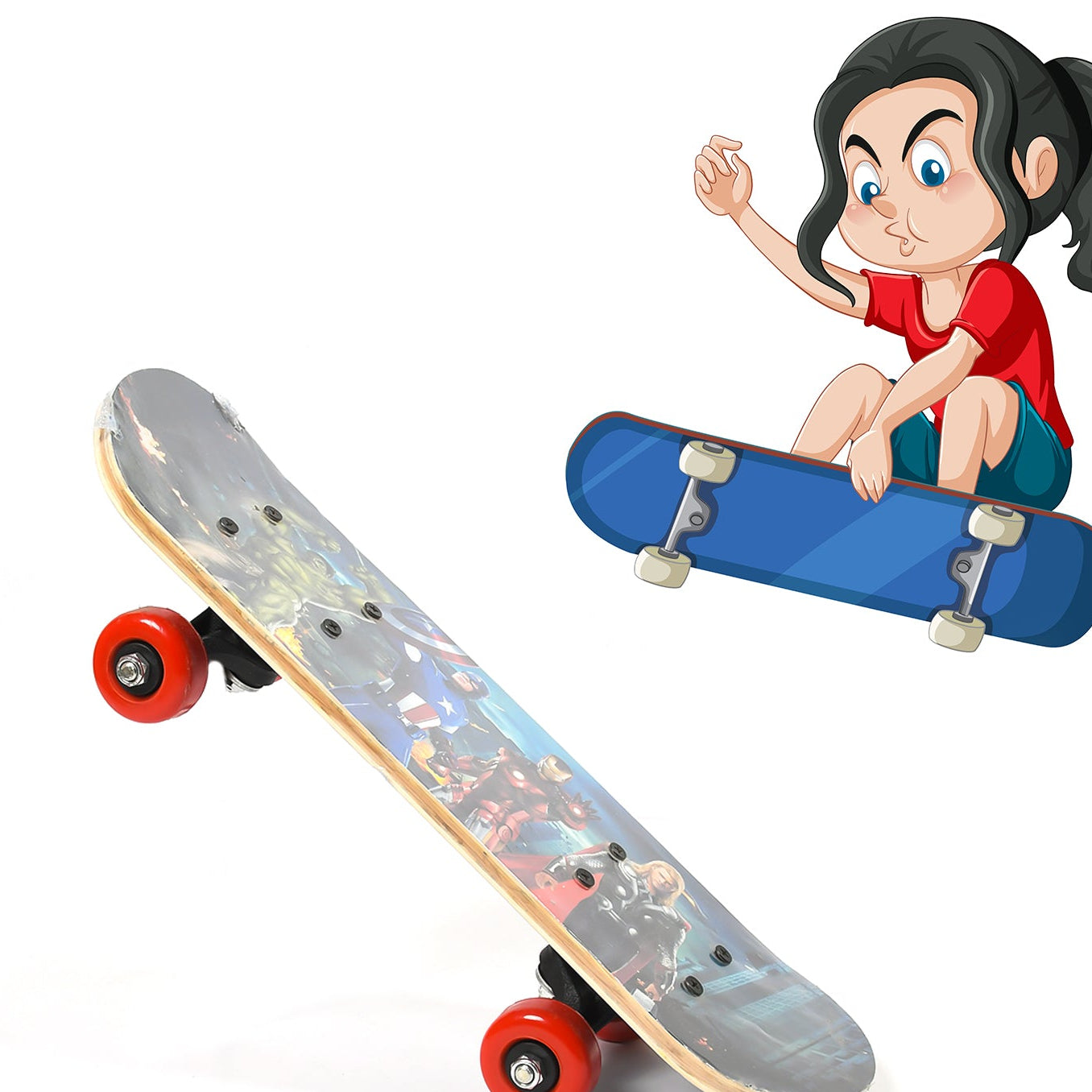 8042 Wood Skateboard for Kids, Teens, Adults - Lightweight & Portable - Happy Price - Image 1