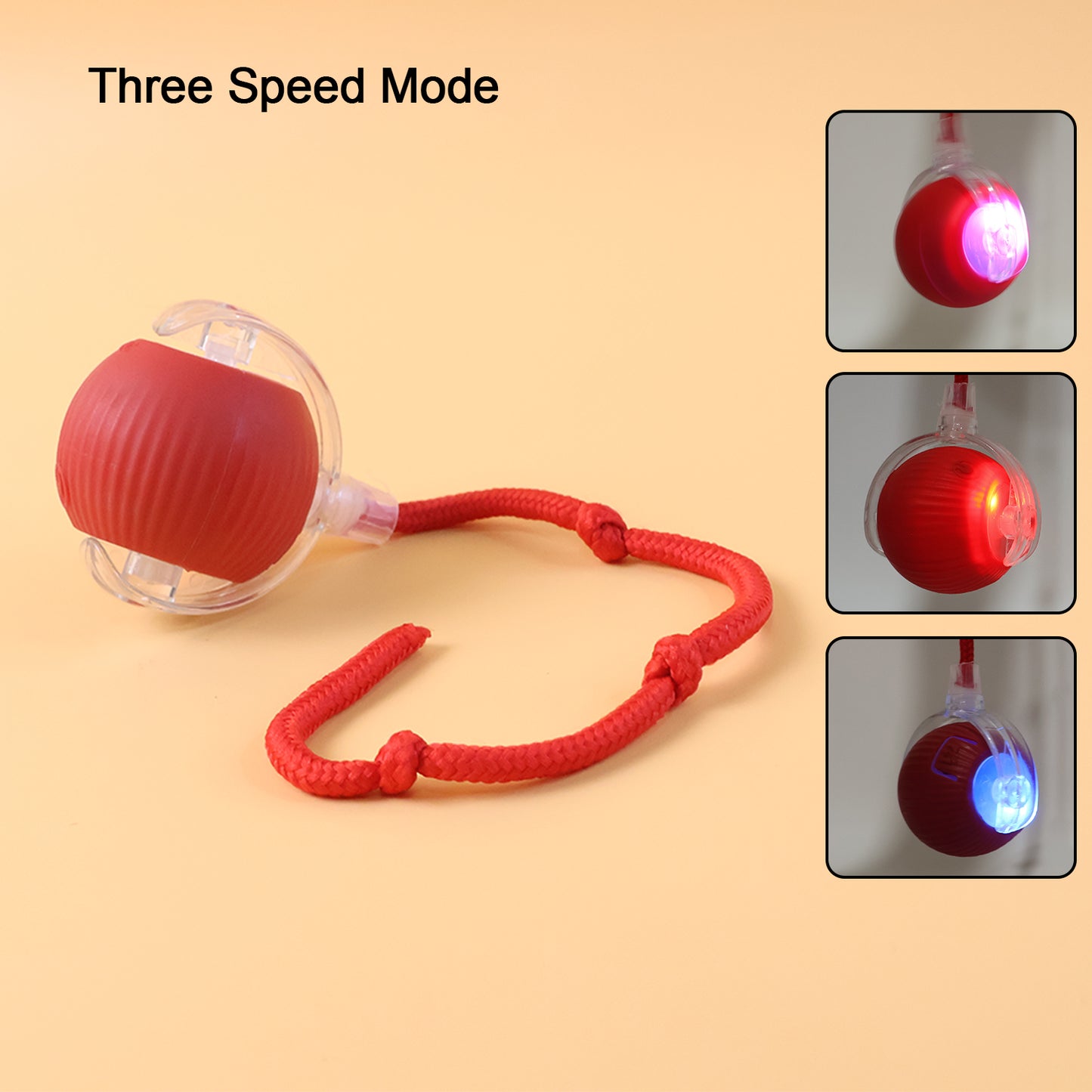 Rechargeable Interactive Cat Ball Toy with LED Light & Braided Tail (1 Pc) - Happy Price - Image 4
