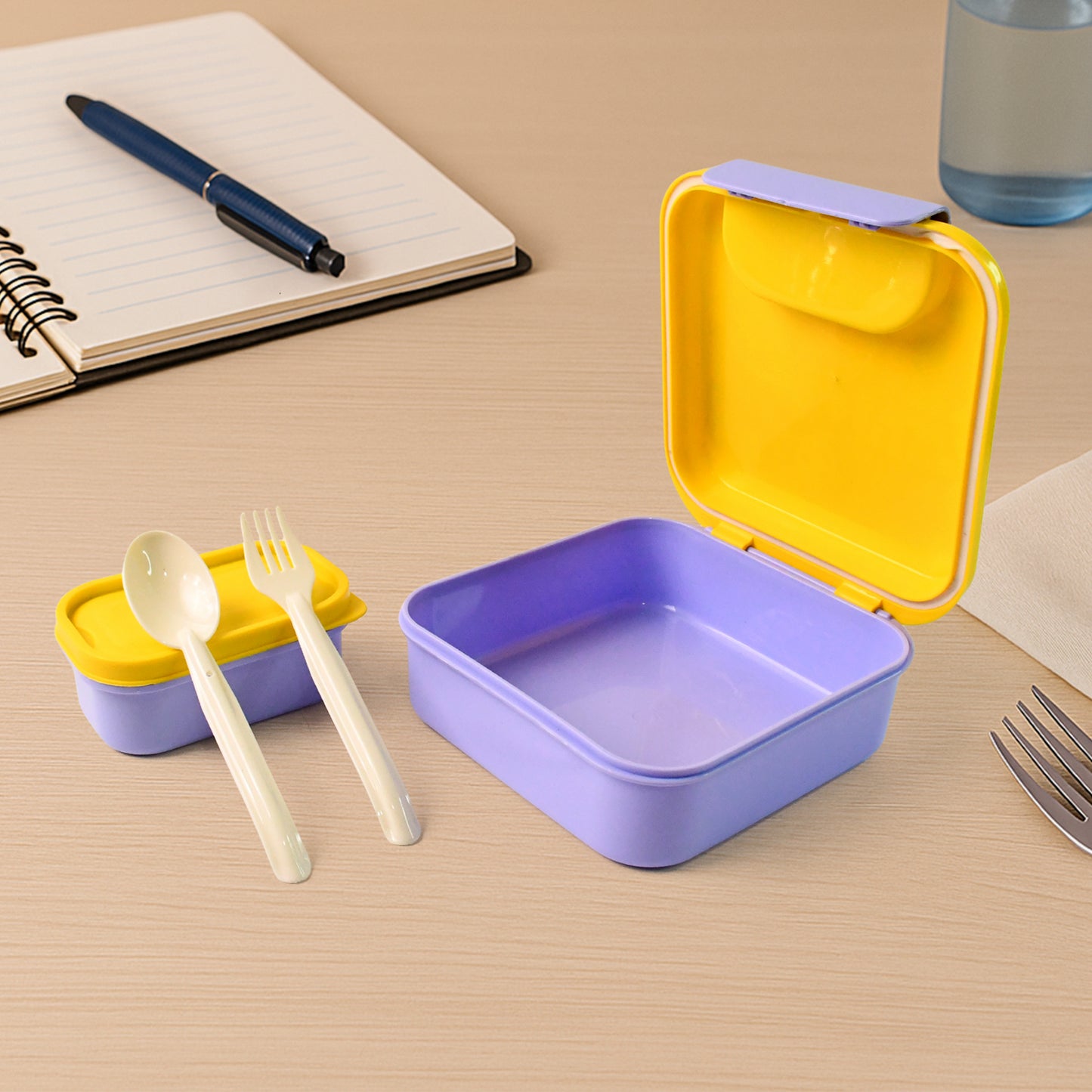 Kids Lunch Box Set With Small Inner Container Spoon Fork (1 Pc) - Happy Price - Image 5