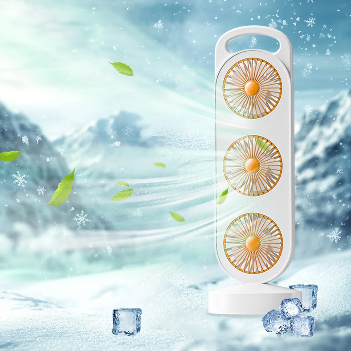 Portable Triple Head Table Fan - USB Rechargeable Personal Air Cooler (1 Pc) - Great Price - Image 6