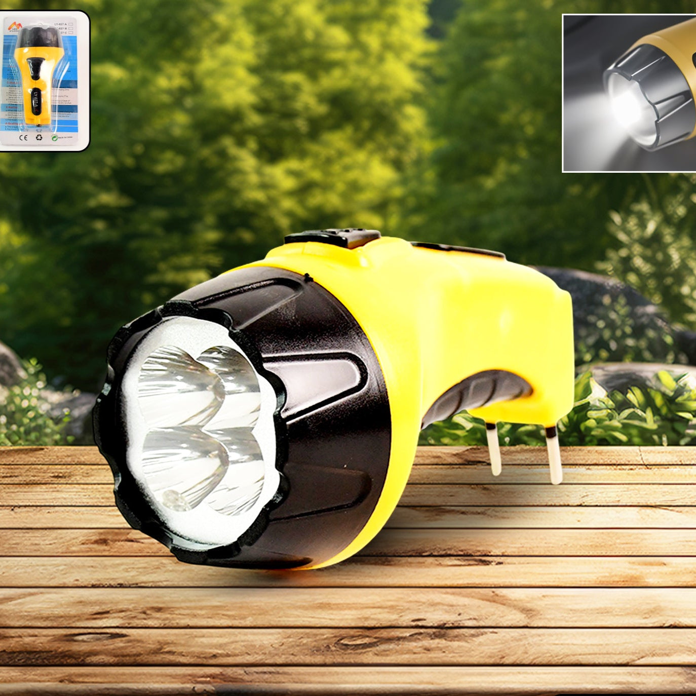 Rechargeable Led Torch Flashlight High-power Handheld Emergency Light With Built-in Plug - Happy Price - Image 1