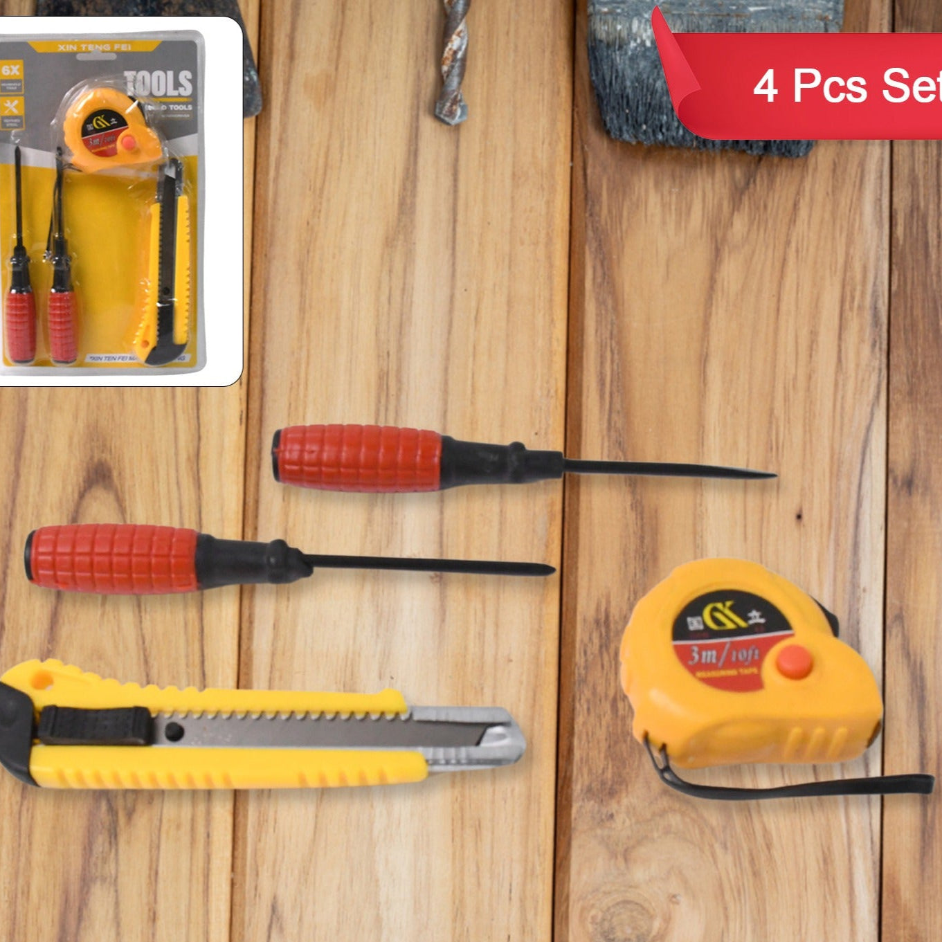 4 In 1 Hand Tool Kit Maintenance Repair Kits (1 Set) - Happy Price - Image 1