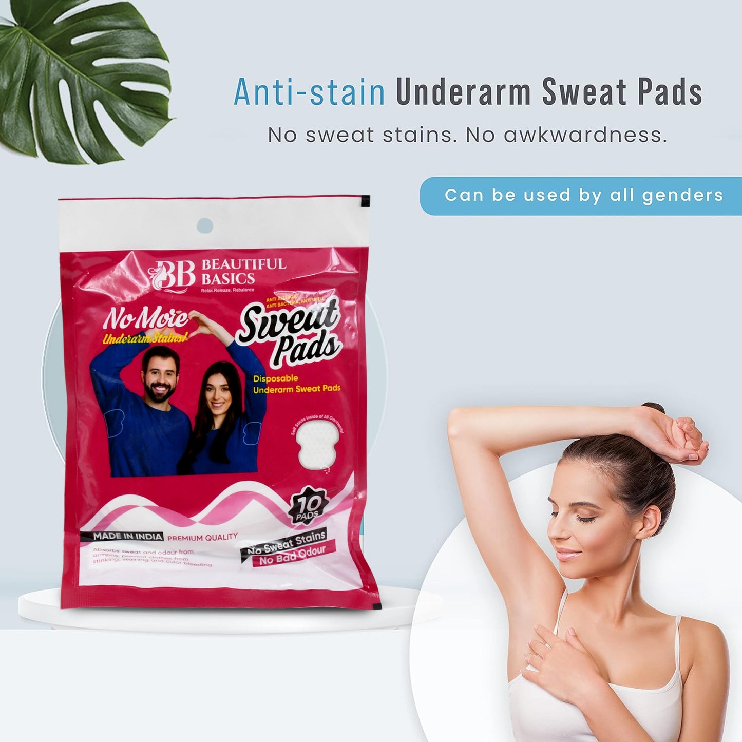 Beautiful Basics Underarms Sweat Pads Disposable (Pkts 6x 60 Pcs Set) - Happy Price - Image 5