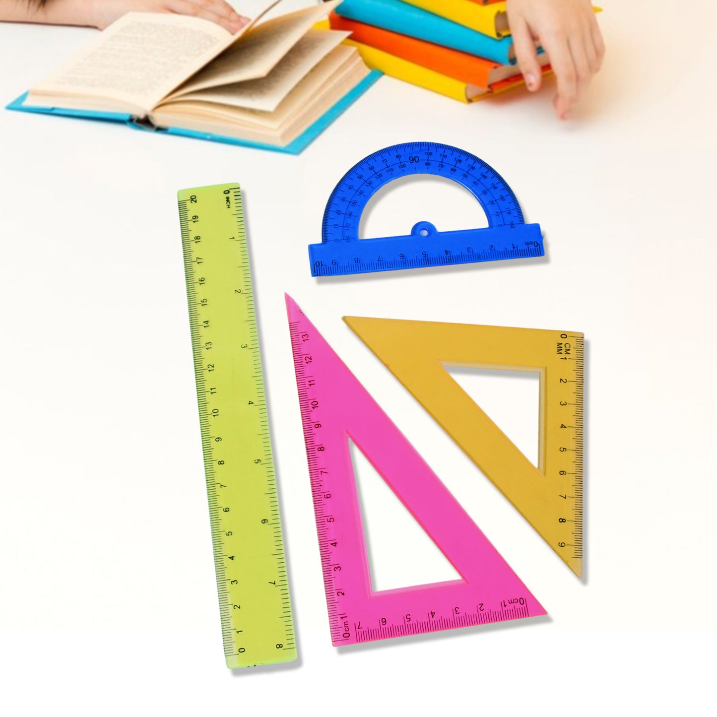 4-piece Geometry Set Triangle Ruler Protractor Straight Ruler - Happy Price - Image 2