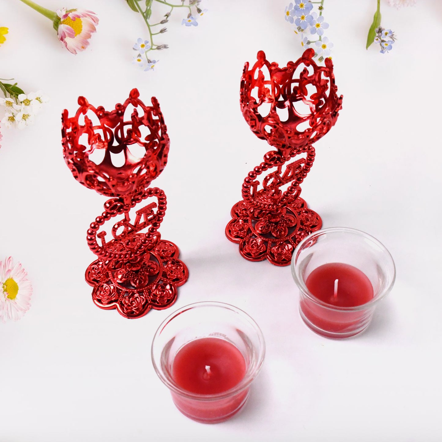 Tea Lights Holder Candle Stand (2 Pc Set) - Happy Price - Image 6