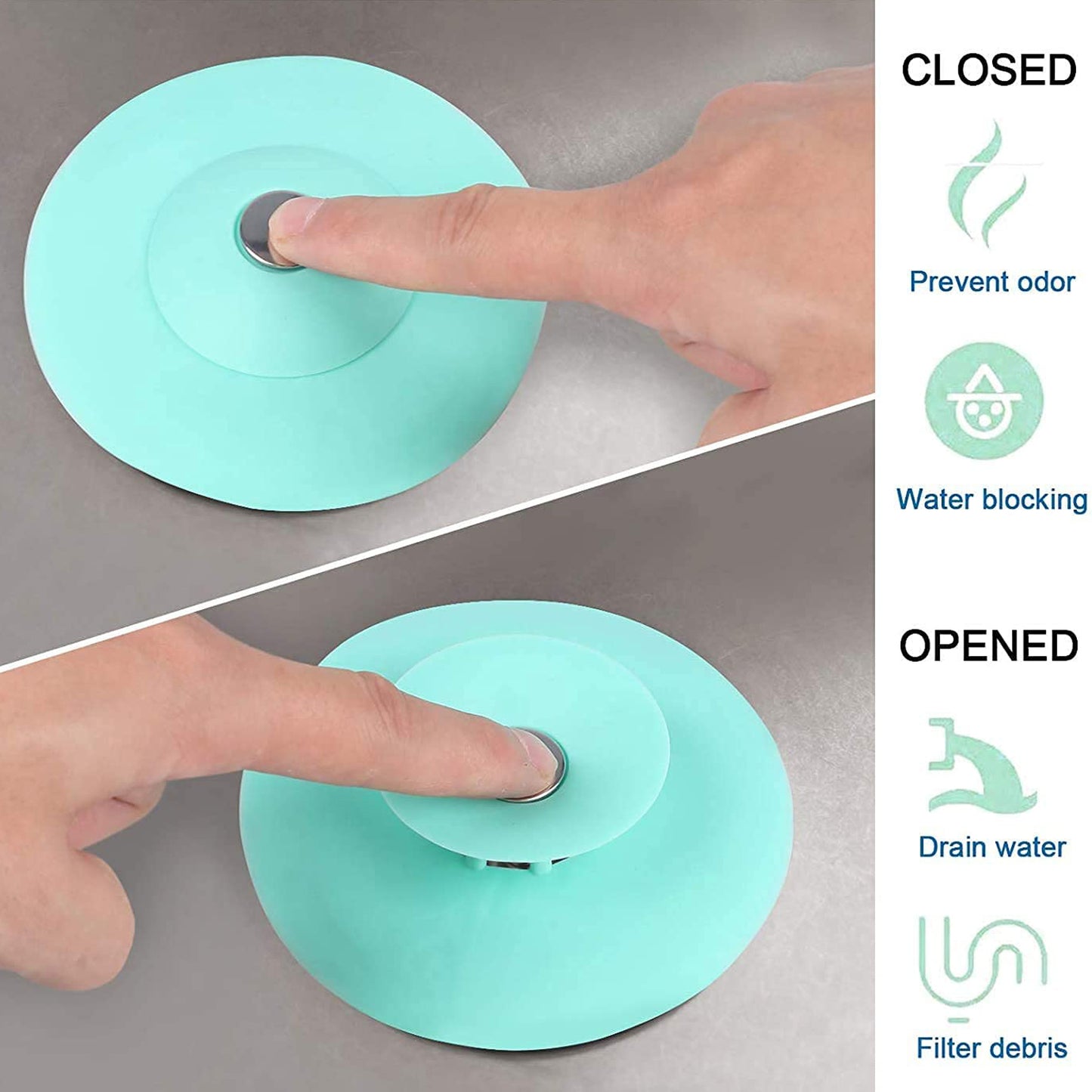 Creative 2-in-1 Light Green Silicone Sewer Sink Sealer Cover Drainer (Multicolour) - Happy Price - Image 5