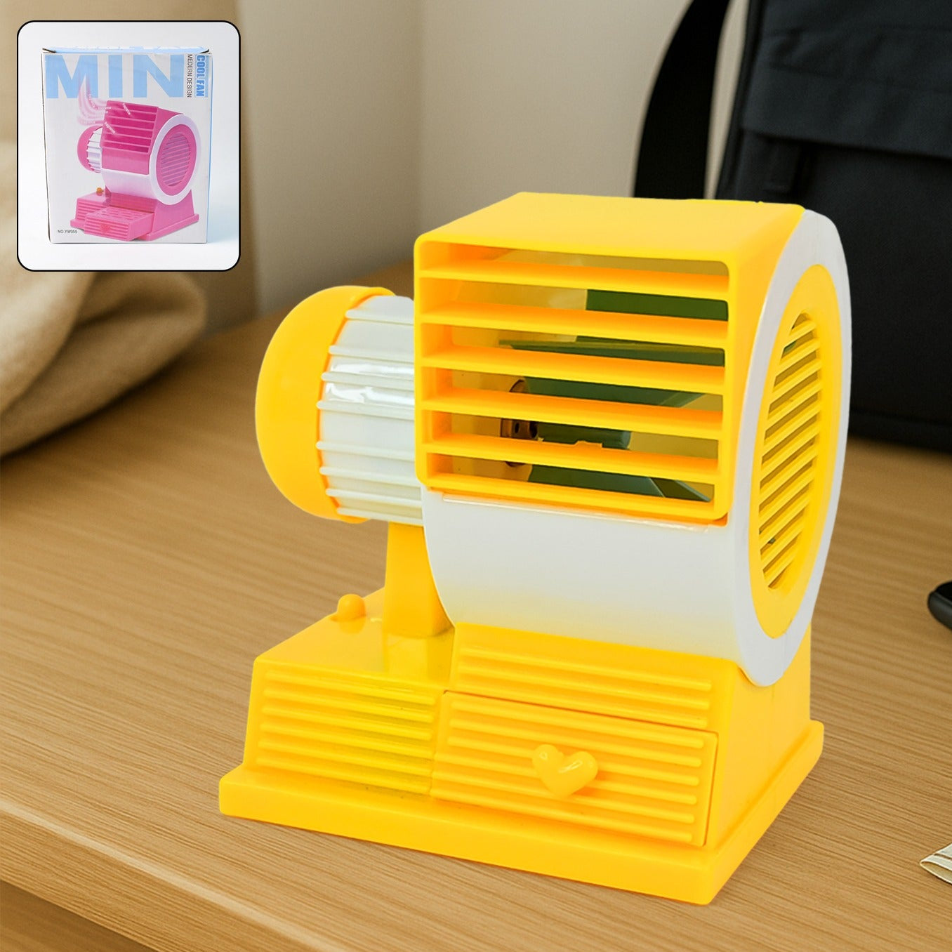 Mini Dual-blade Portable Usb Table Fan - Happy Price - Image 1