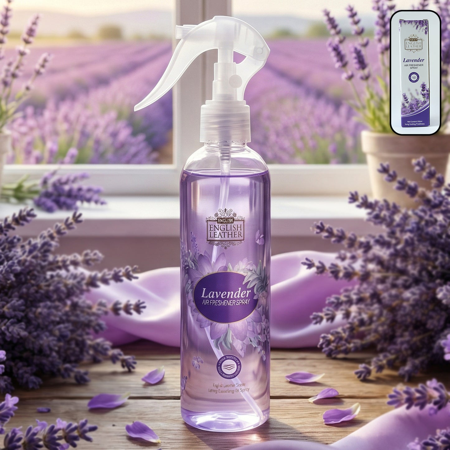 Next English Leather Lavender Air Freshener Spray 250 ML - Calming Floral Scent - Great Price - Image 2