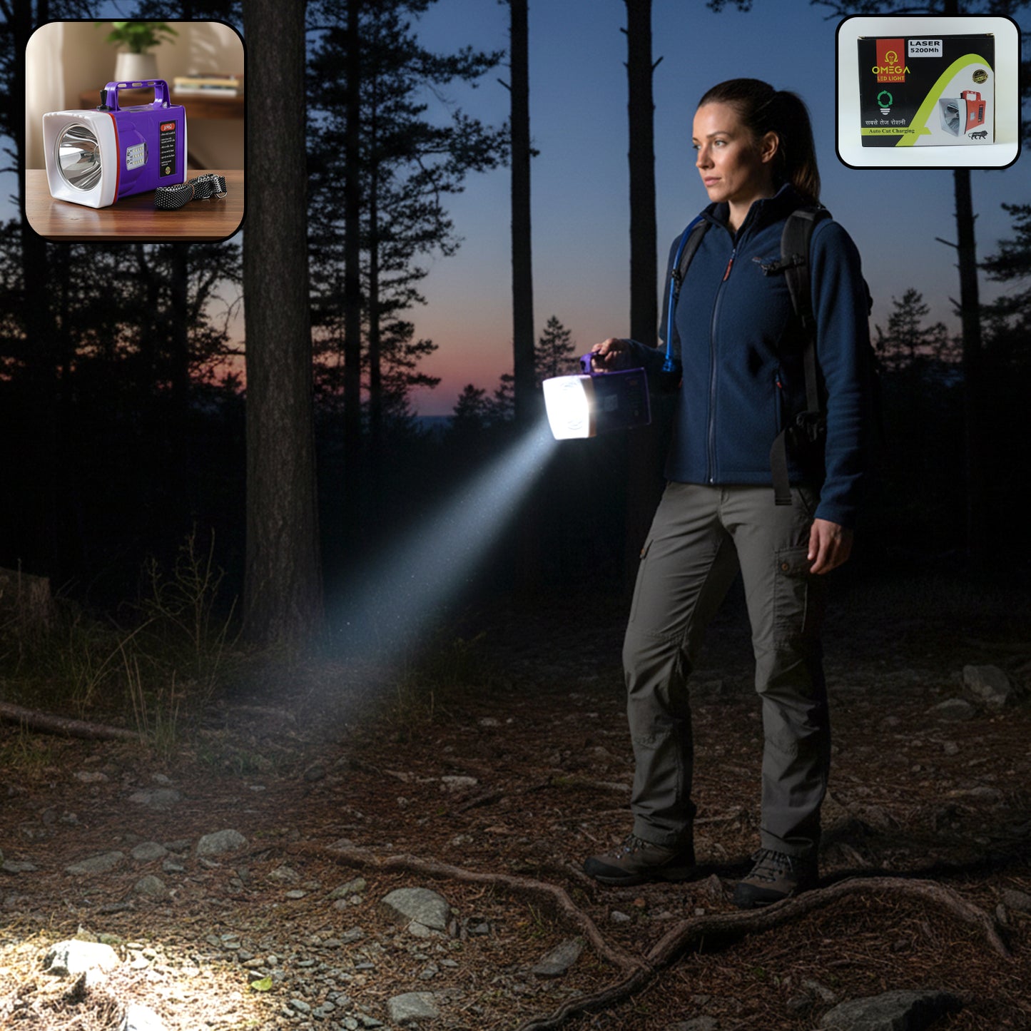 Omega Rechargeable LED Torch Light with 5200 mAh Battery - 1 Pc - Great Price - Image 2