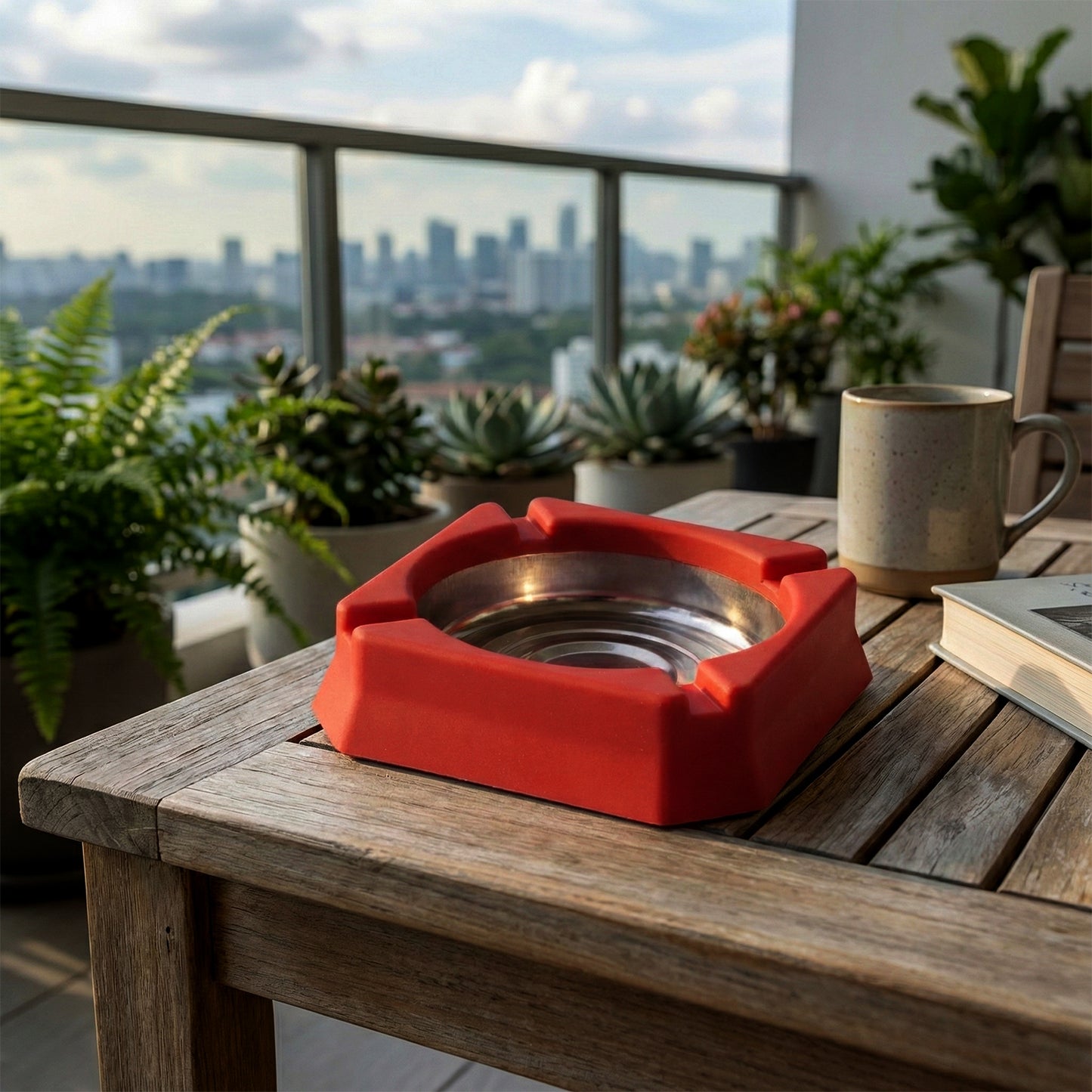 Heat-Resistant Ashtray with Stainless Steel Inner Bowl - 1 Pc - Happy Price - Image 4