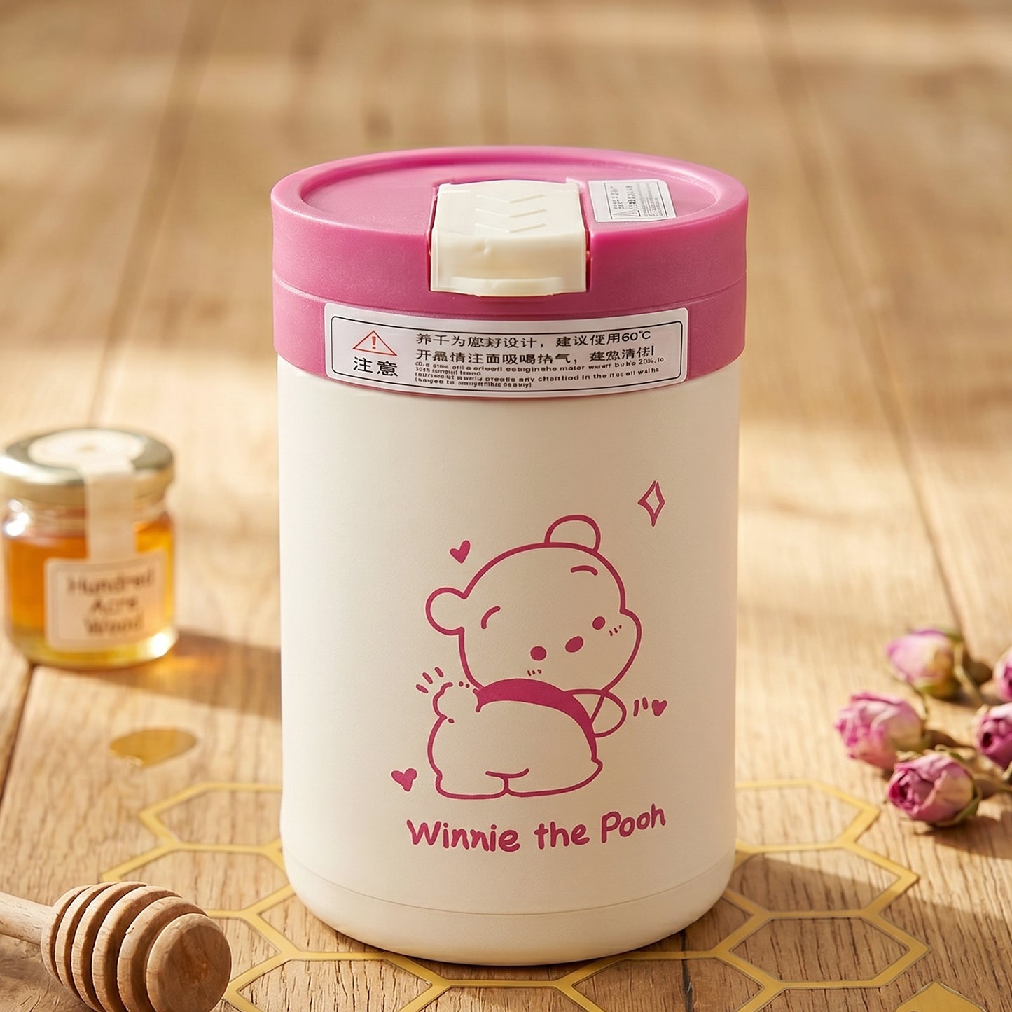Cartoon Print Glass Tumbler with Lid and Straw - 400 ML - Great Price - Image 3