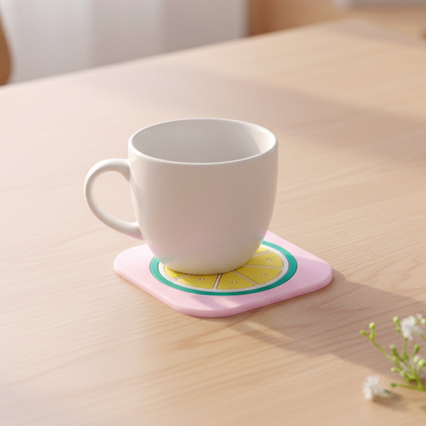 Silicone Drink Coaster with Lemon Design - Heat Resistant & Anti-Slip (1 Pc, 8x8 cm) - Happy Price - Image 6
