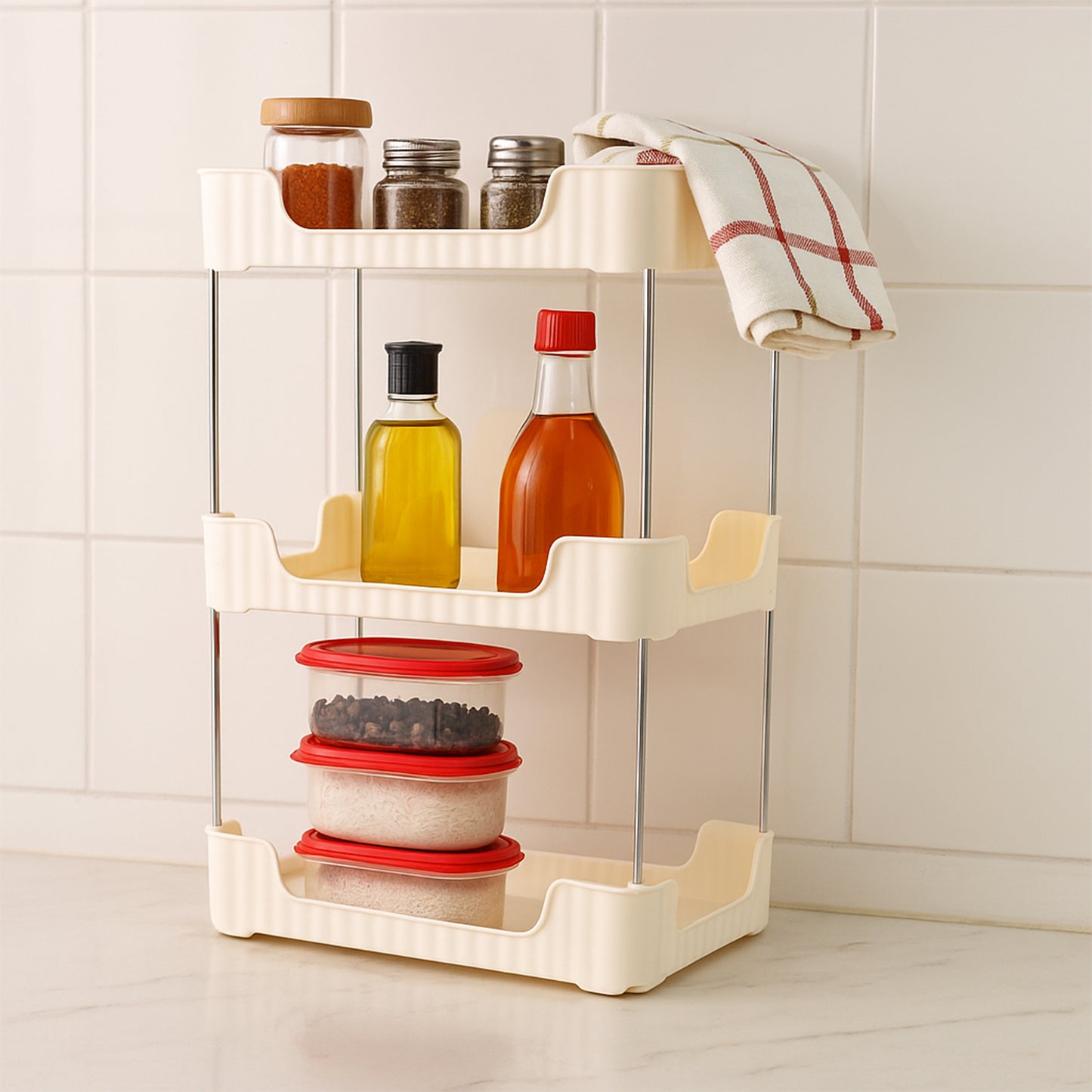 3-tier Multipurpose Storage Organizer Rack Shelf (1 Set) - Happy Price - Image 7