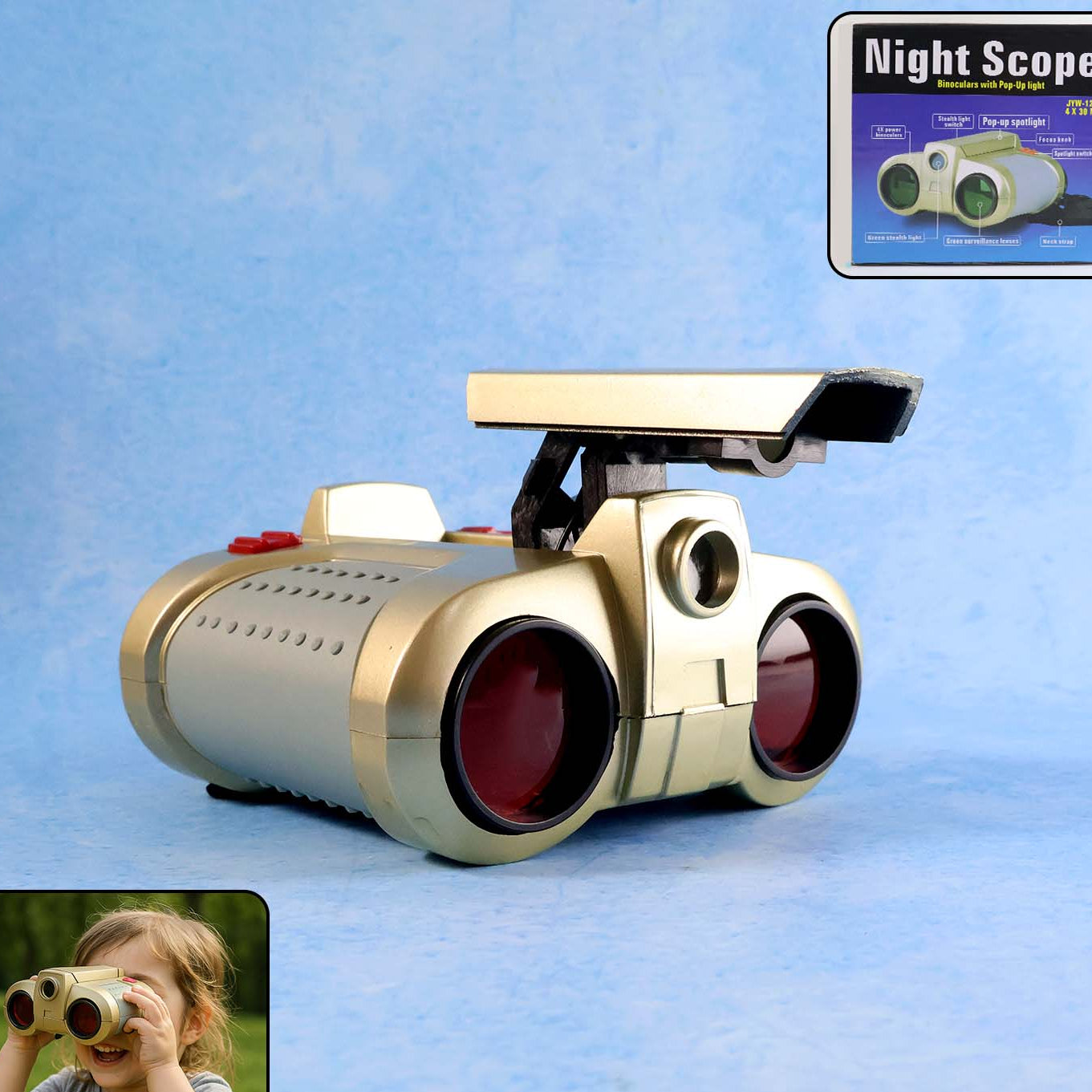 Kids Toy Binoculars with Pop-Up Spotlight - Fun Explorer Gear (1 Pc) - Happy Price - Image 1
