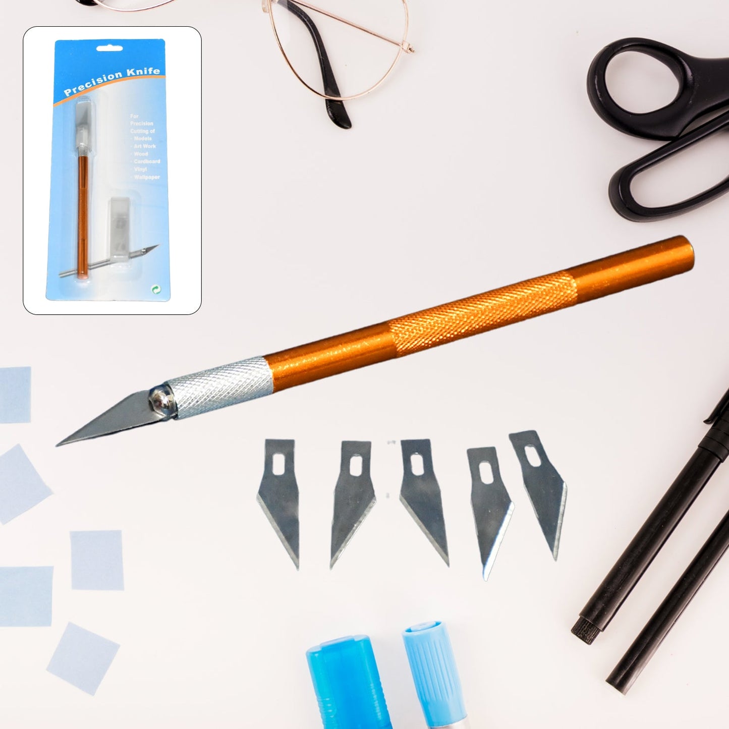 Precision Electronic Spices Hand Repair Cutting Knife With 5 Extra Sharp Blade (1 Set) - Happy Price - Image 2