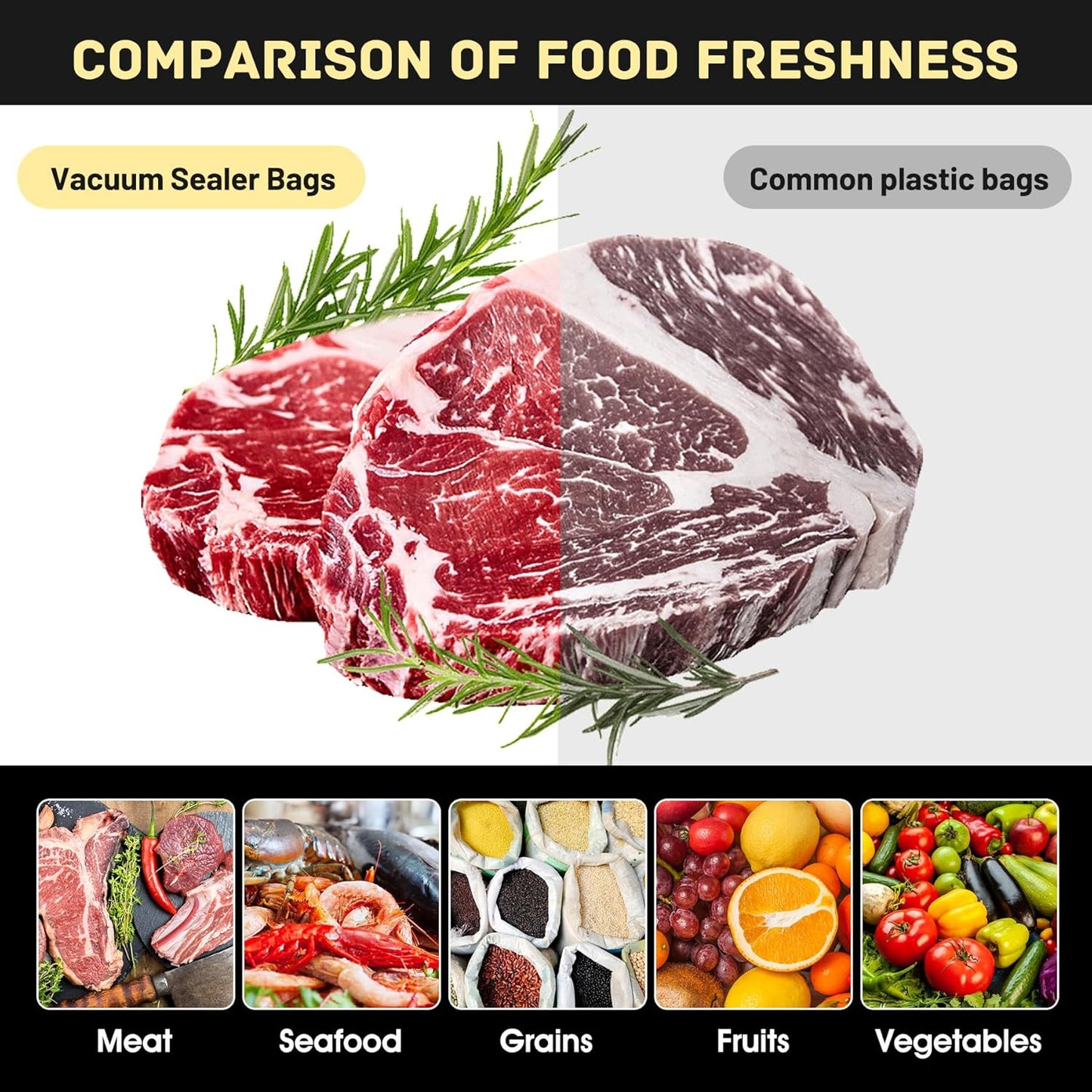 50 Pcs Vacuum Sealer Bags 24x16 cm for Food Storage, Freezer & Sous-Vide - Happy Price - Image 4