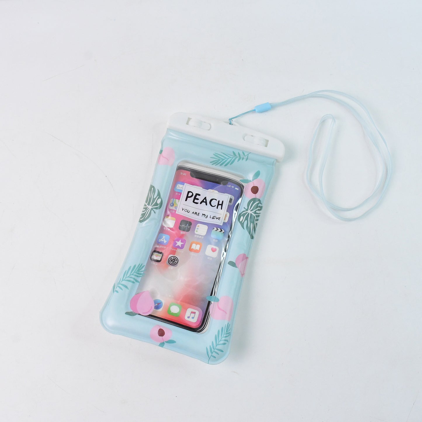 Waterproof Peach Transparent Mobile Pouch With Neck Strap (1 Pc) - Happy Price - Image 7